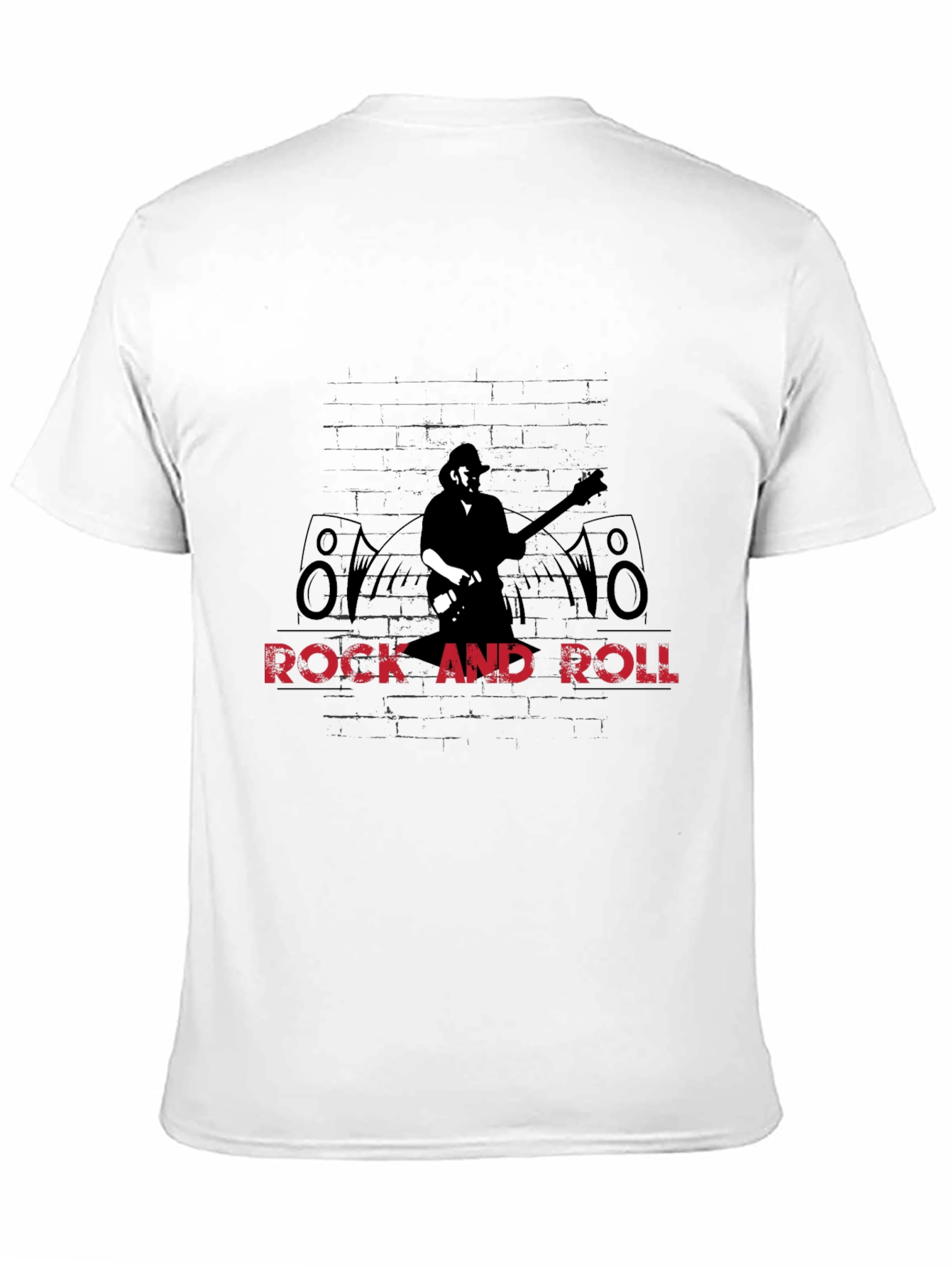 Black Rock and Roll Guitarist Graphic Tee view 11