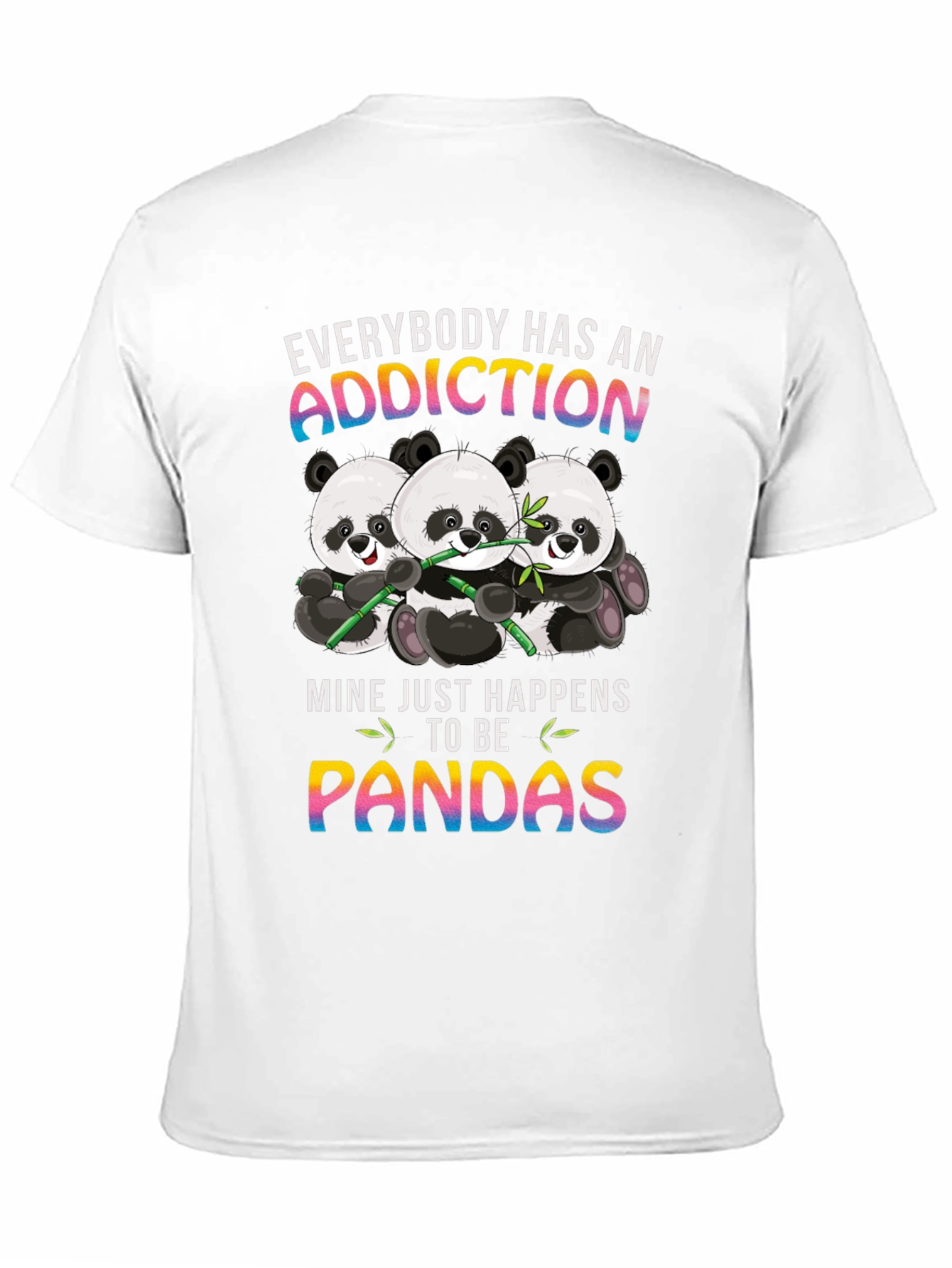 Black Panda Addiction Graphic T-Shirt - Unisex view 11