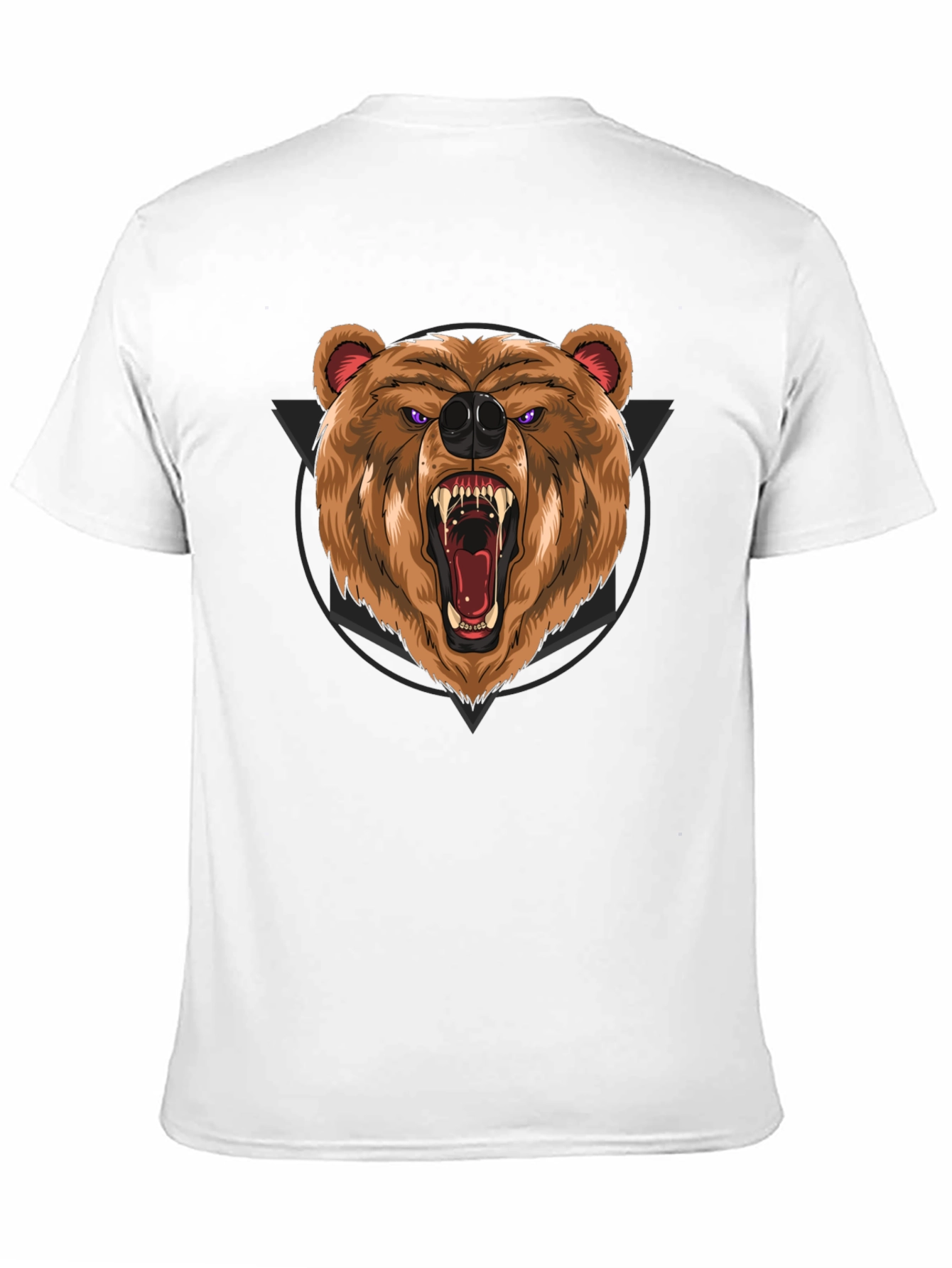 Black Roaring Bear Graphic Black T-Shirt view 11