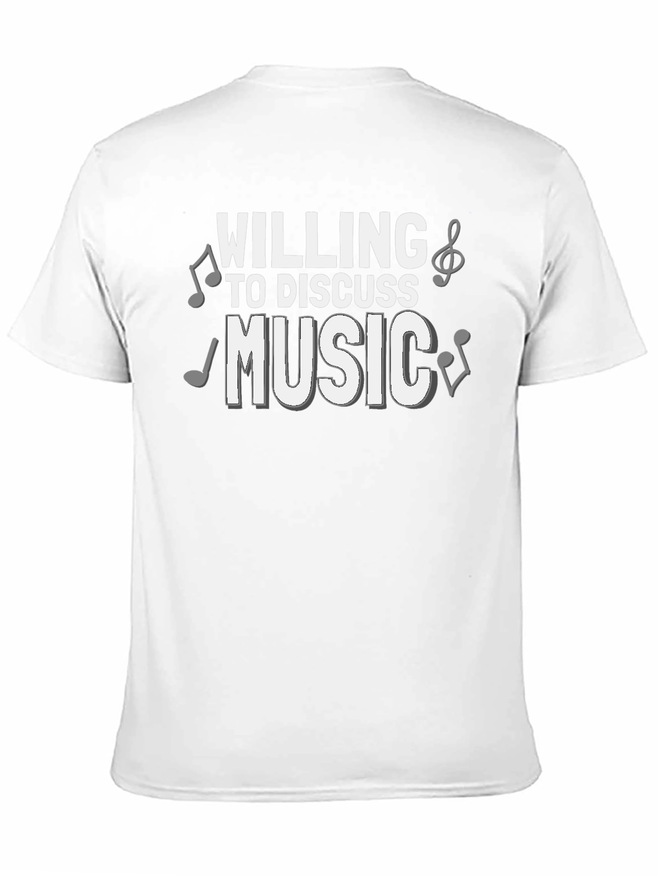 Black Willing to Discuss Music T-Shirt - Black Cotton Tee view 11
