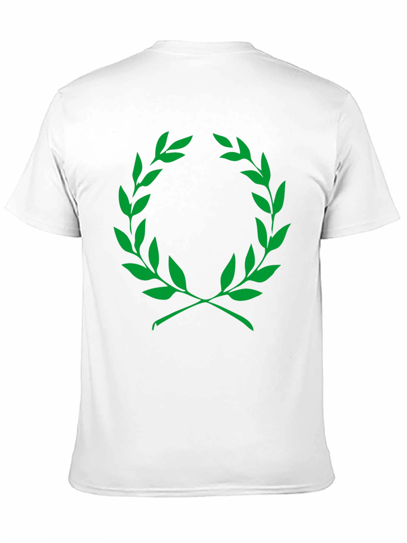 Black Men's Black T-Shirt with Green Laurel Wreath Graphic view 11