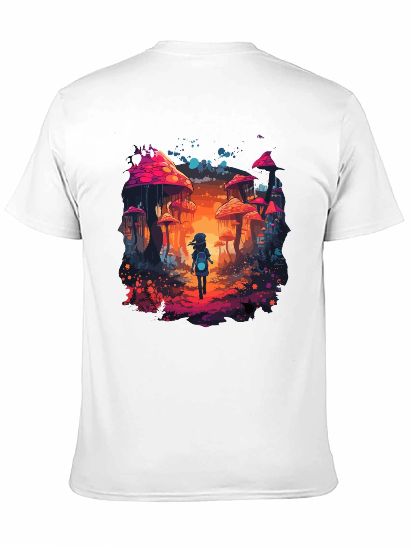 Black Mushroom Fantasy Graphic Tee - Unique Unisex Design view 11