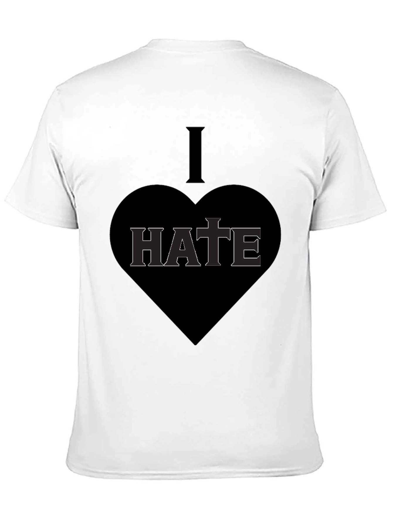 Black I Heart Hate Graphic T-Shirt - Dark Humor Tee view 11