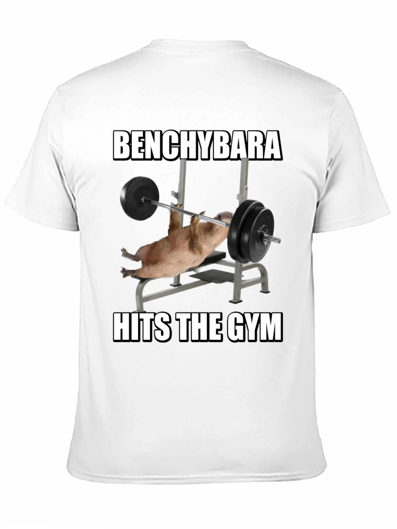 Black Benchybara Hits the Gym T-Shirt view 11