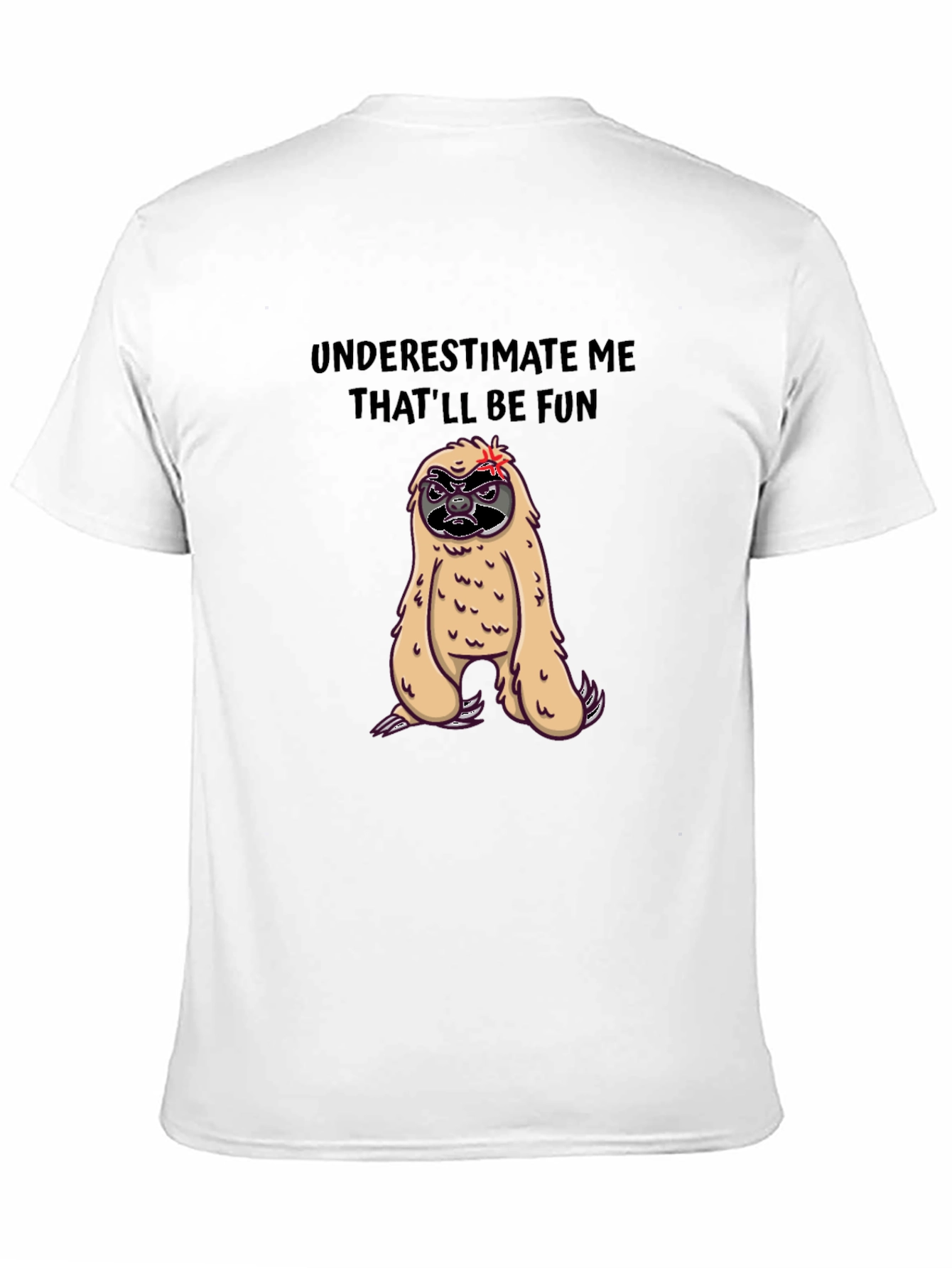 Black Funny Sloth Graphic Tee - Underestimate Me T-Shirt view 11