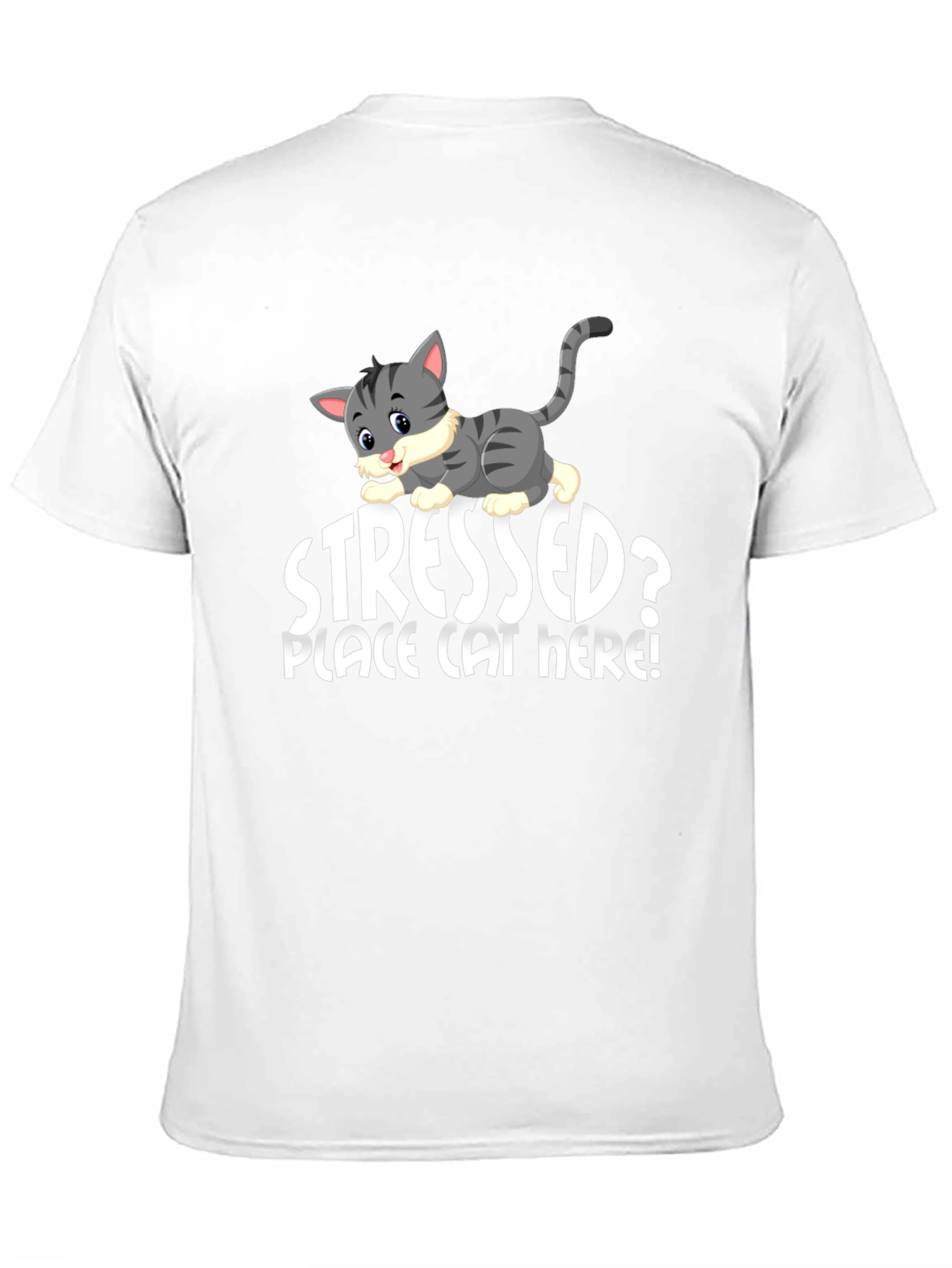 Black Stressed? Place Cat Here T-Shirt view 11
