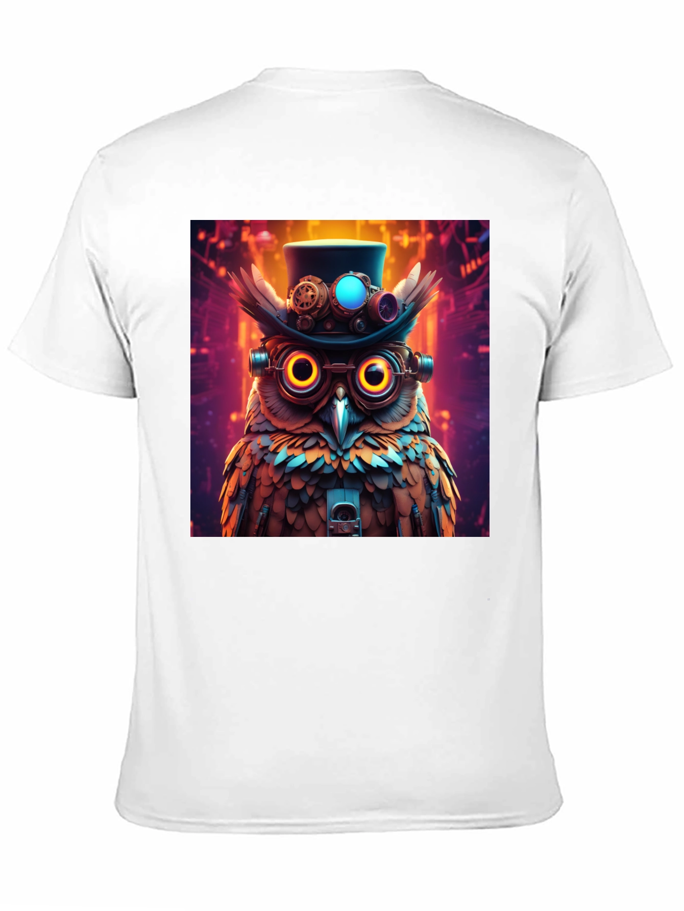 Black Steampunk Owl T-Shirt - Unique Graphic Tee view 11
