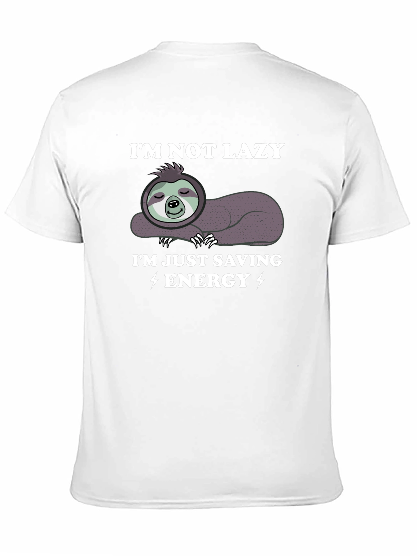 Black I'm Not Lazy I'm Just Saving Energy Sloth Graphic Tee view 11