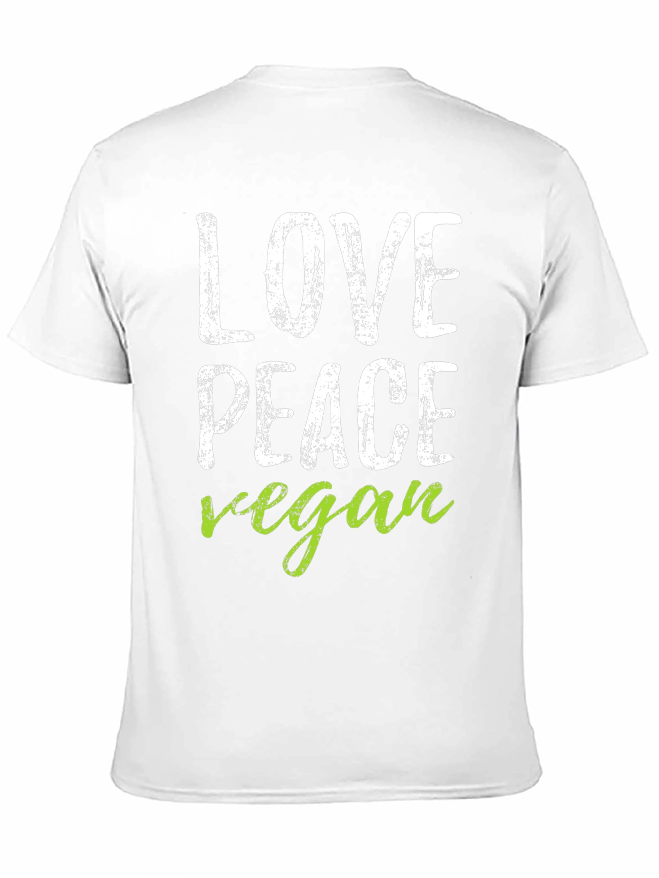Black Love Peace Vegan Graphic Tee - Black Cotton T-Shirt view 11