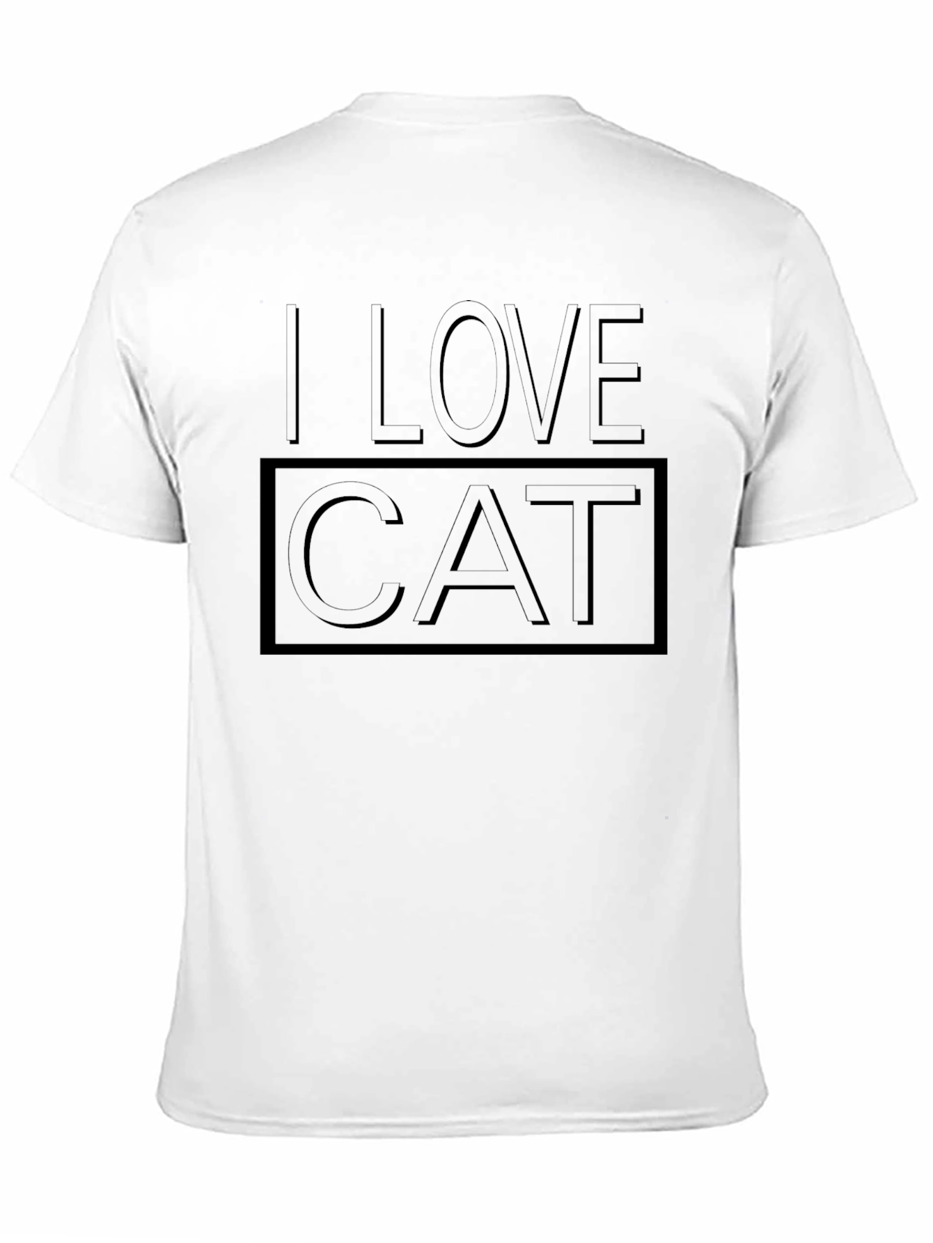 Black I Love Cat T-Shirt - Black - Unisex view 11