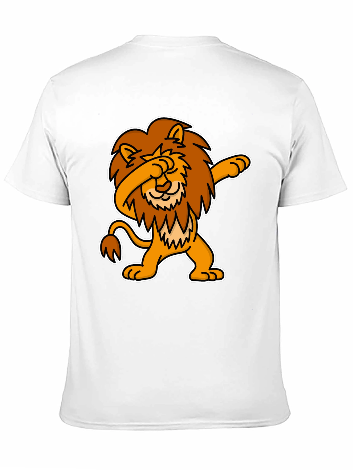 Black Dabbing Lion Graphic Tee - Black Cotton T-Shirt view 11