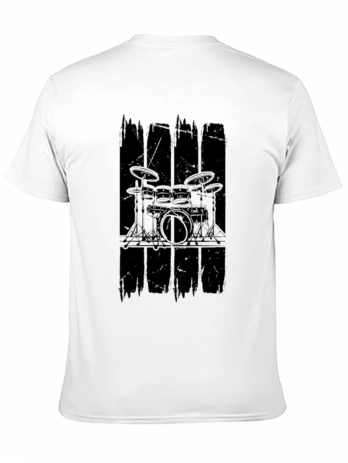 Black Drum Kit Graphic Black T-Shirt view 11