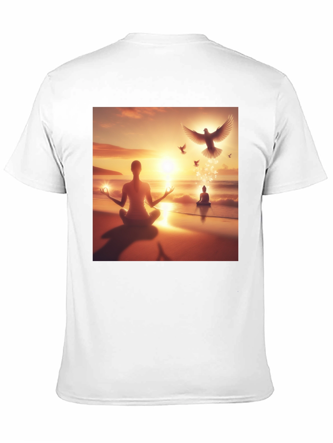 Zen Meditation T-Shirt - Peaceful Beach Design - 11