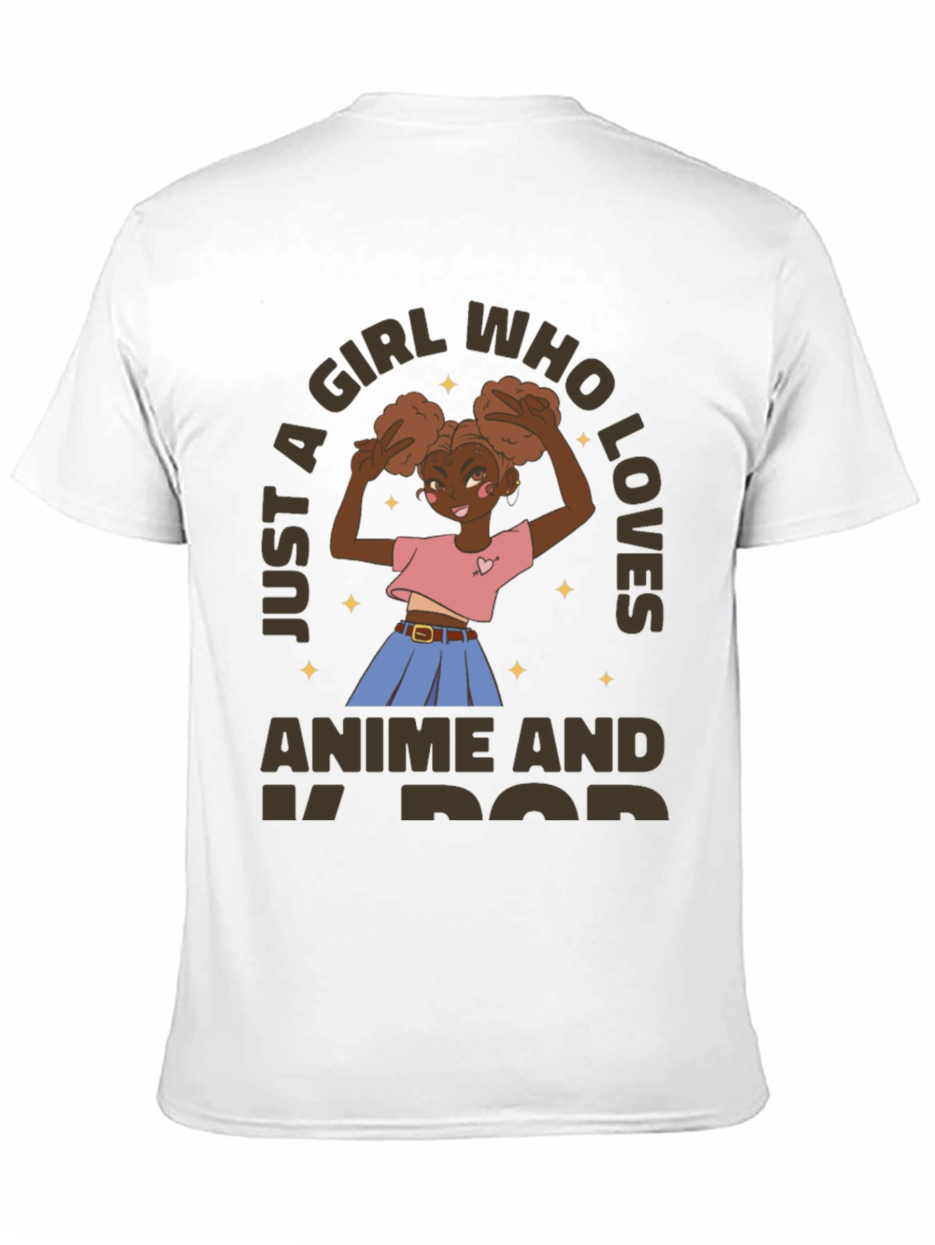 Black Anime & K-Pop Girl's Graphic T-Shirt view 11