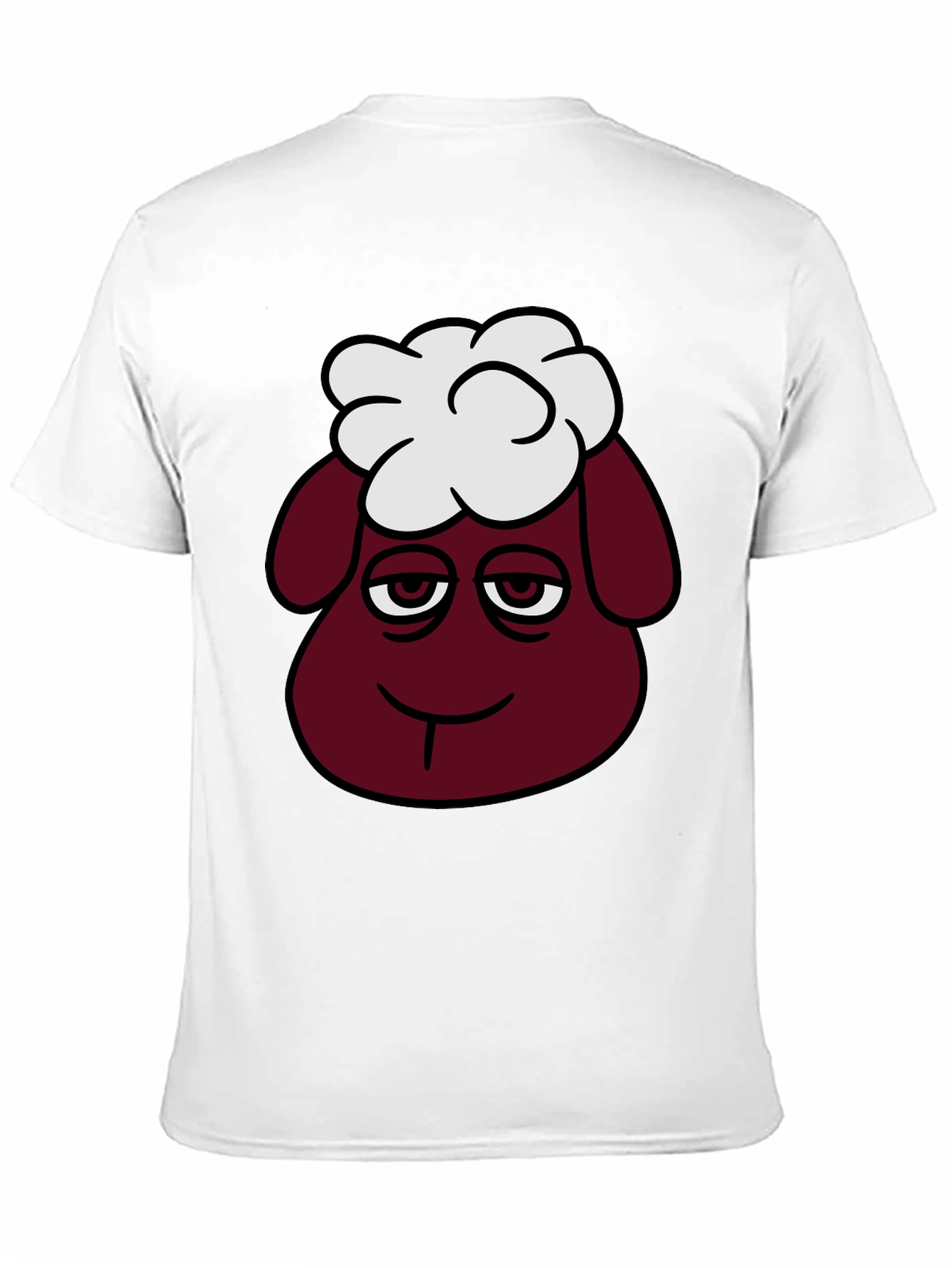 Black Funny Sheep Head Graphic T-Shirt view 11