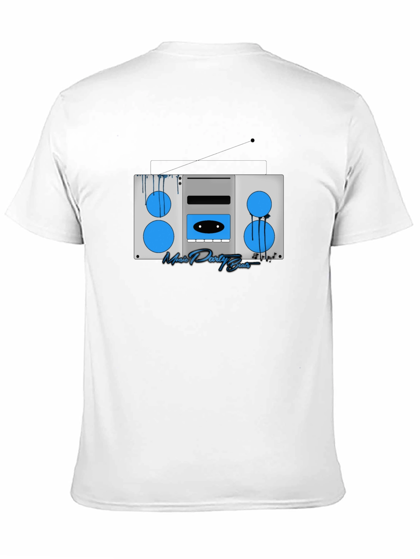 Black Retro Boombox Music T-Shirt view 11