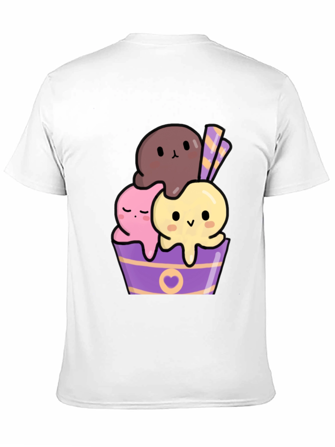 Black Cute Kawaii Ice Cream Graphic Tee view 11