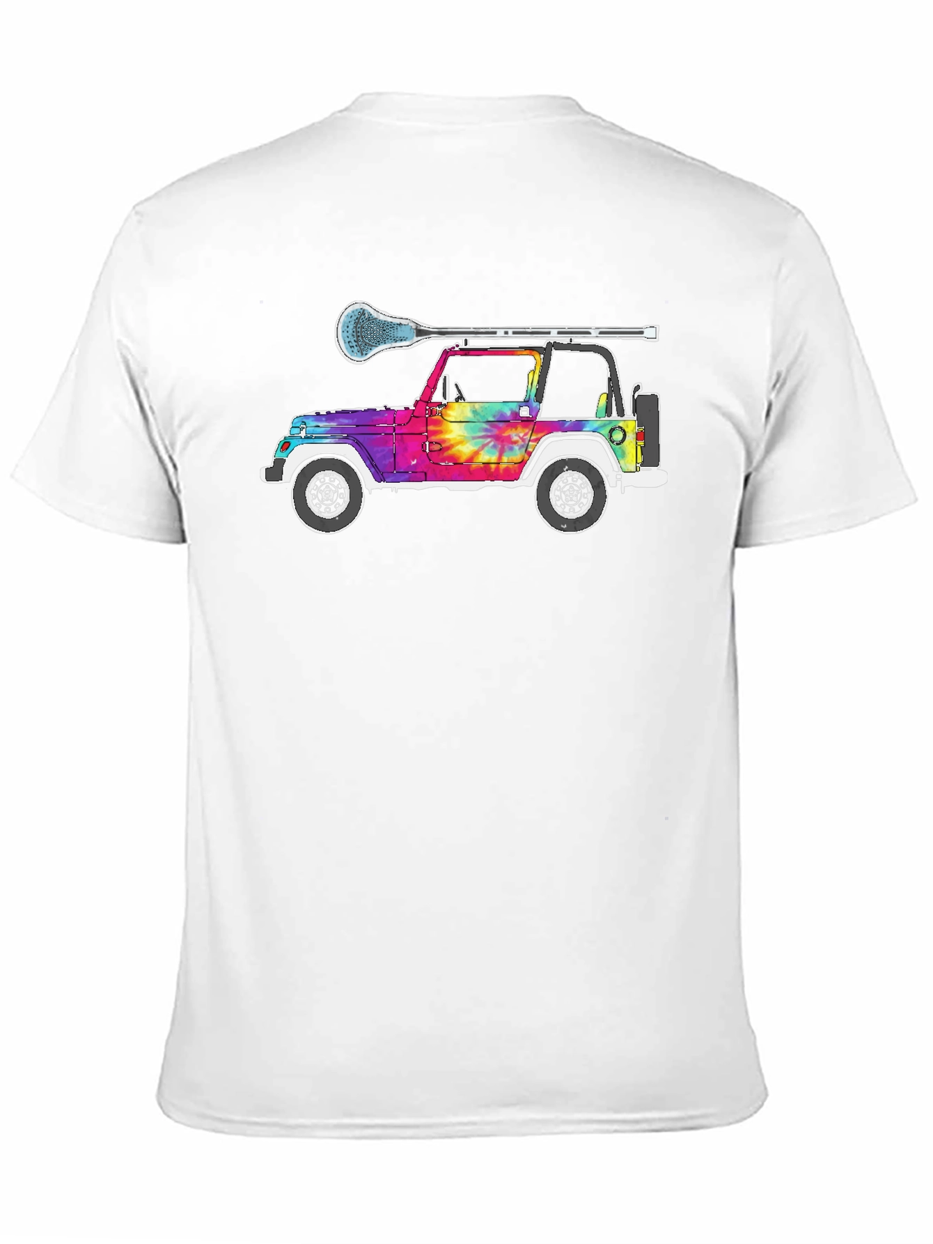 Black Tie Dye Jeep Lacrosse T-Shirt view 11