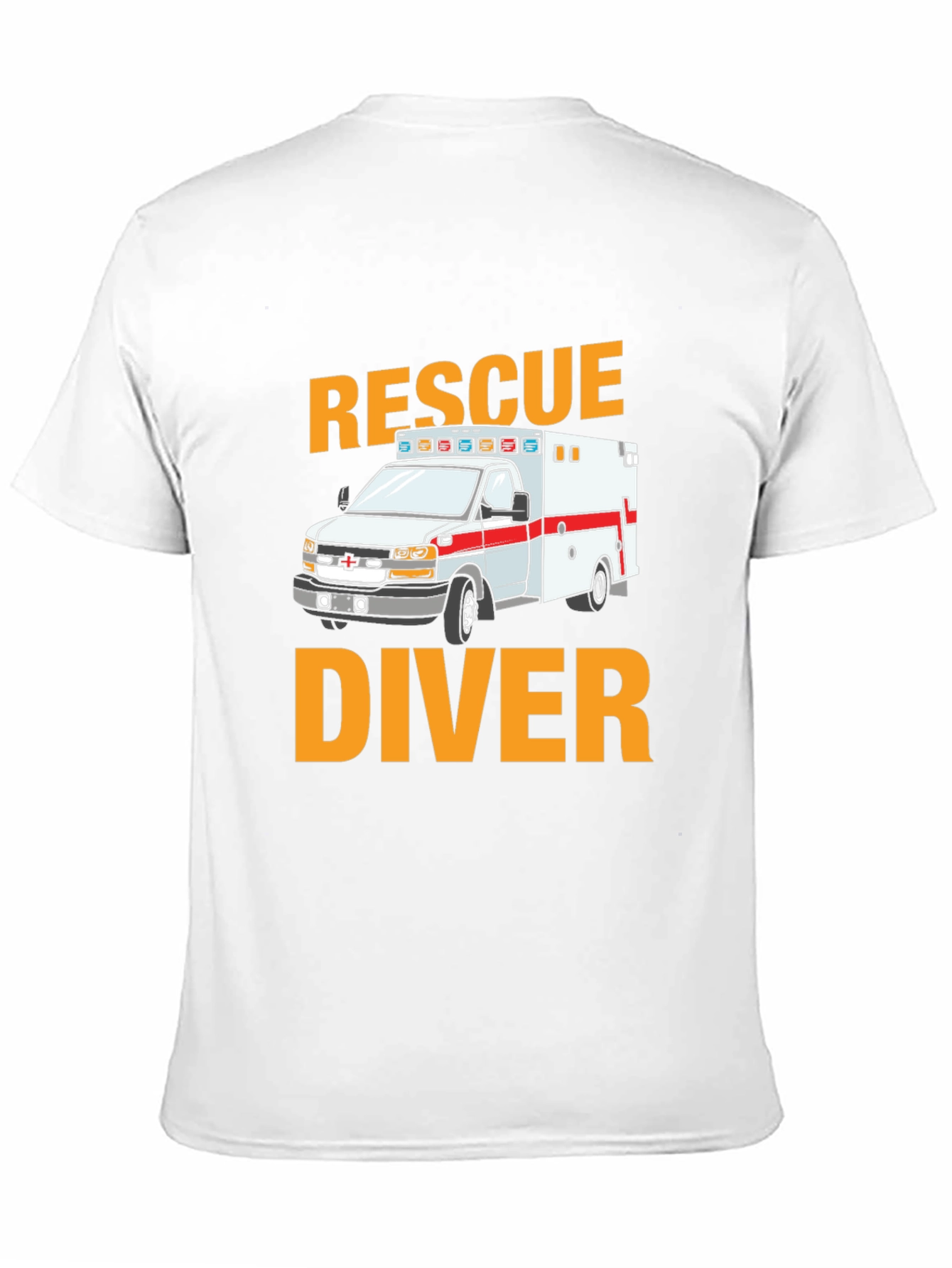 Black Rescue Diver Ambulance Graphic T-Shirt view 11