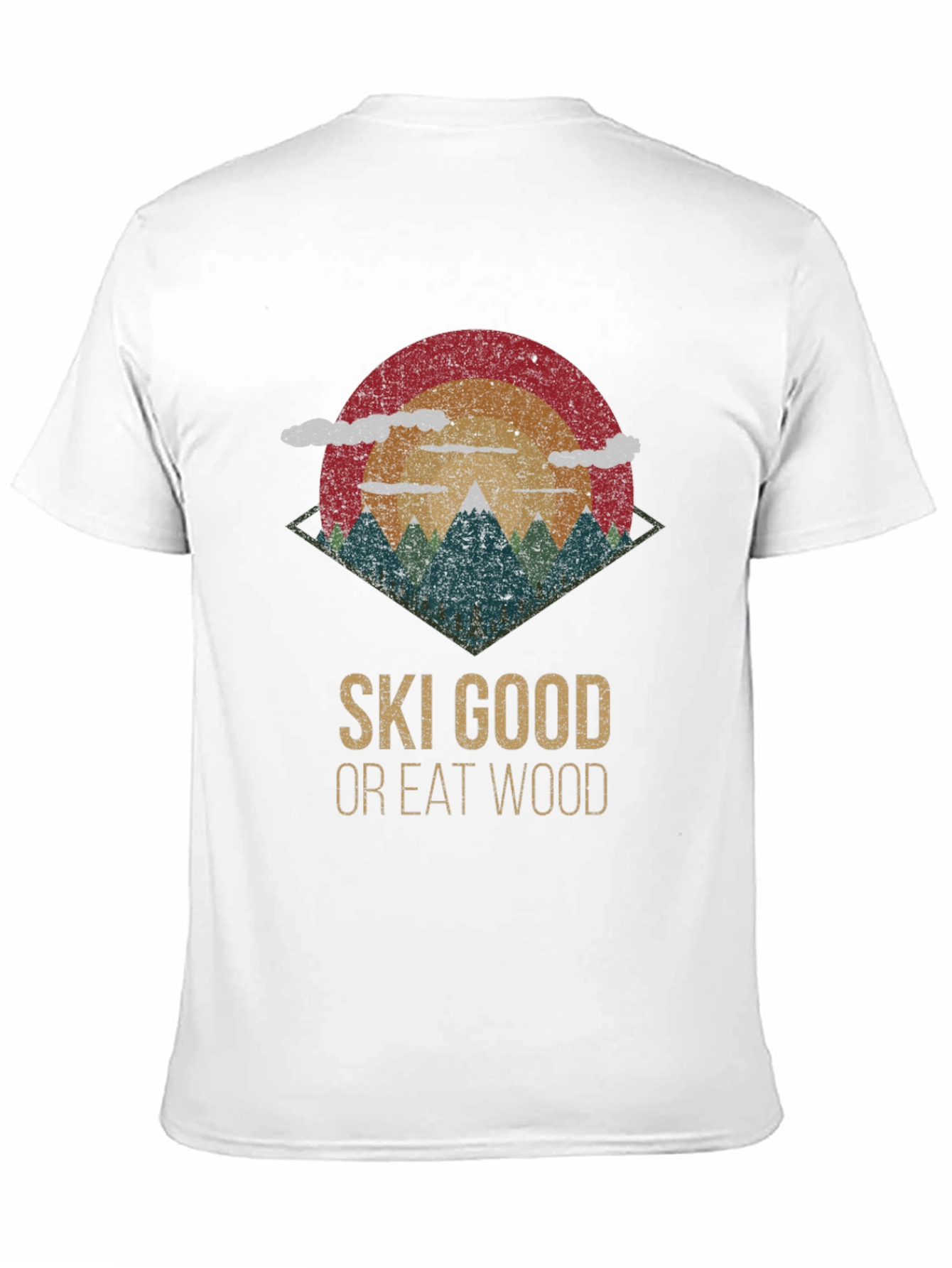 Black Ski Good Or Eat Wood Retro Graphic Tee view 11