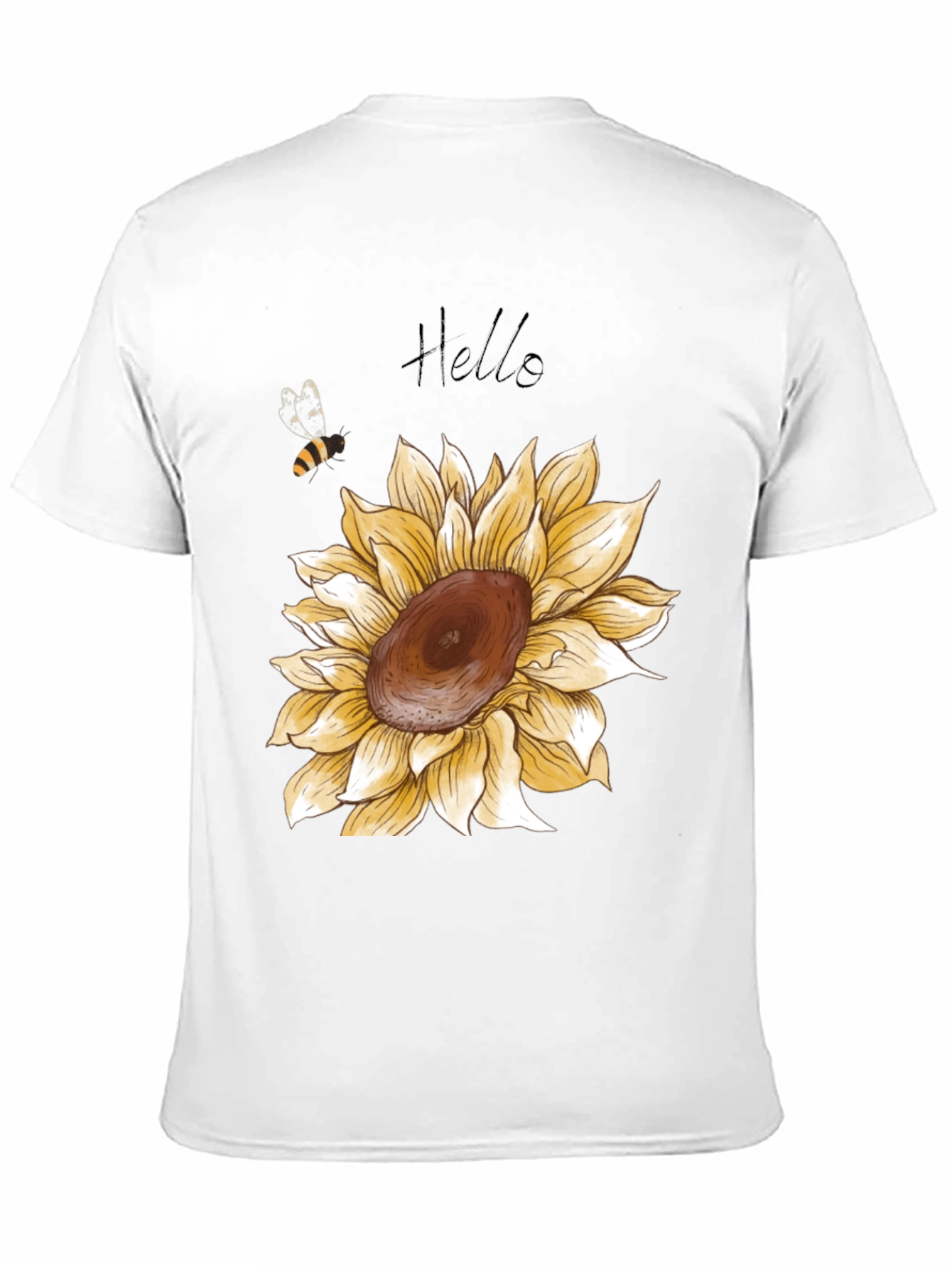 Black Sunflower Graphic Print Men's Black T-Shirt view 11