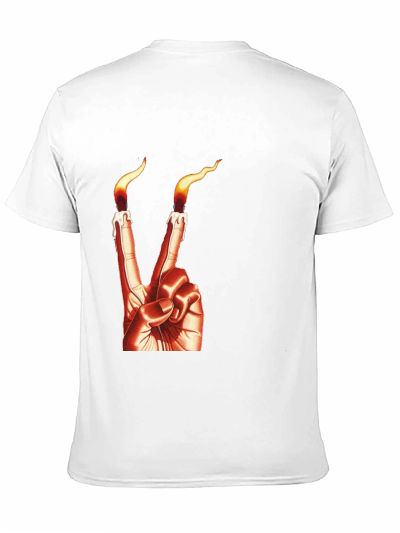 Black Candle Finger Peace Sign Graphic Tee view 11