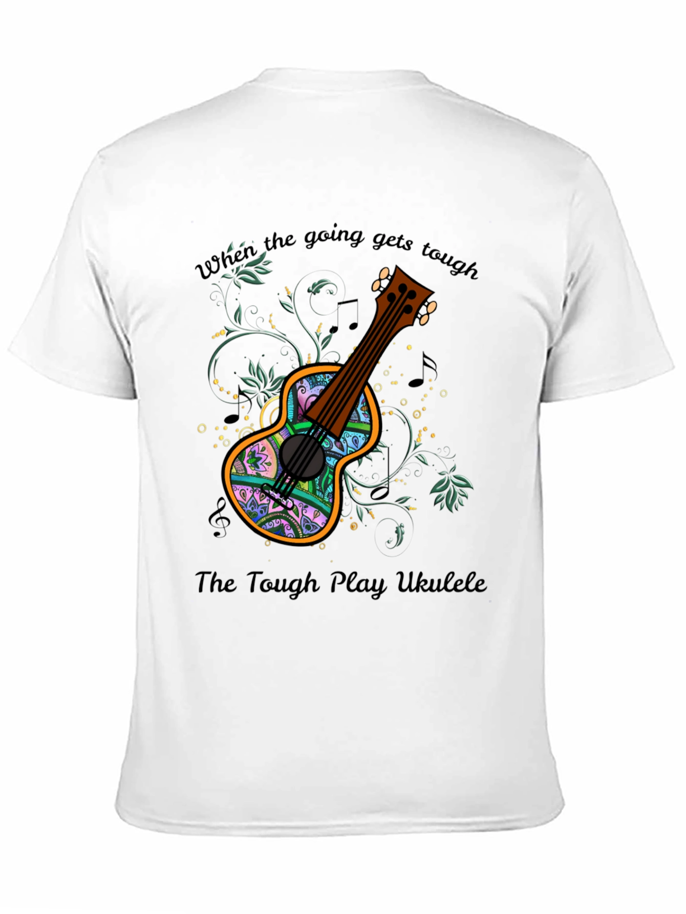 Black Ukulele Graphic Tee - When the Going Gets Tough view 11