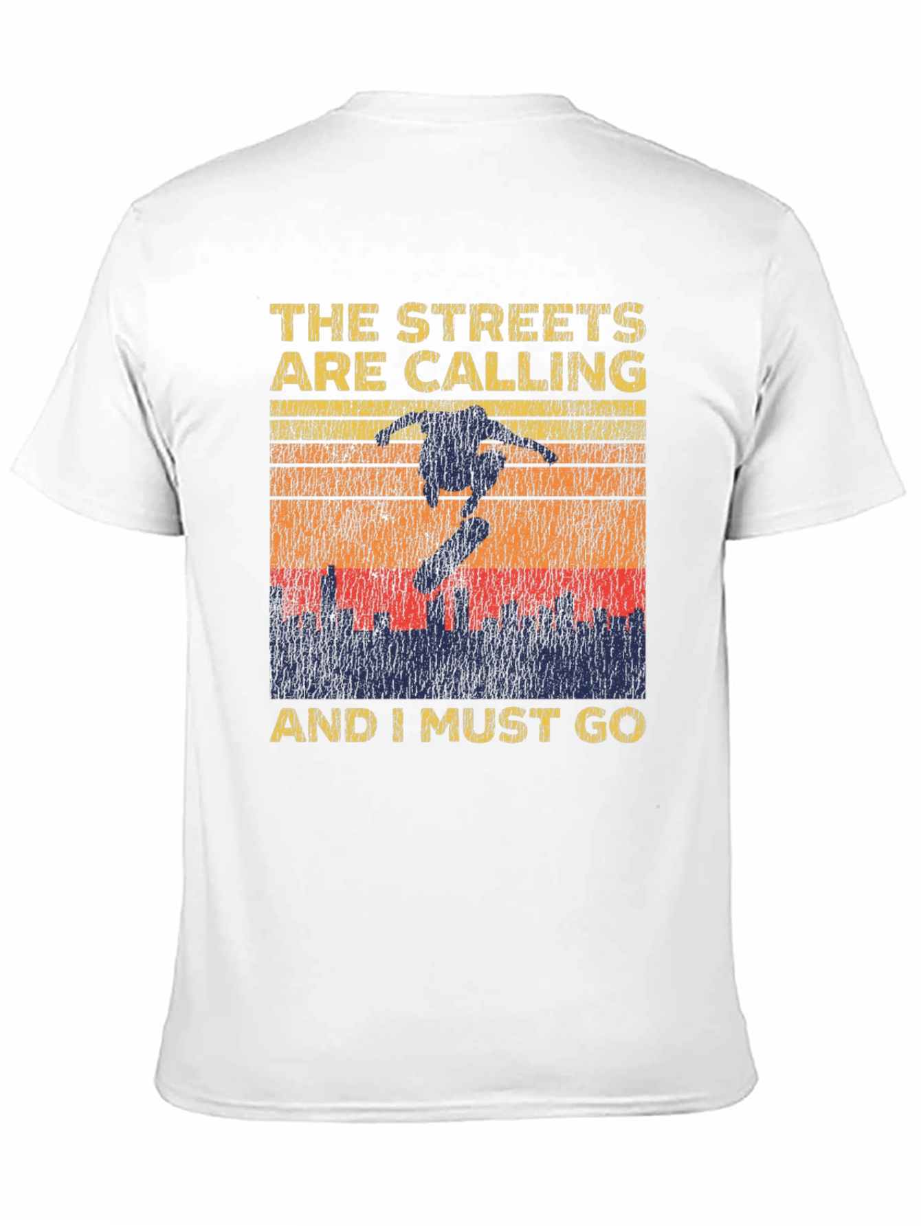 Black Skateboarding Graphic T-Shirt - The Streets Are Calling view 11