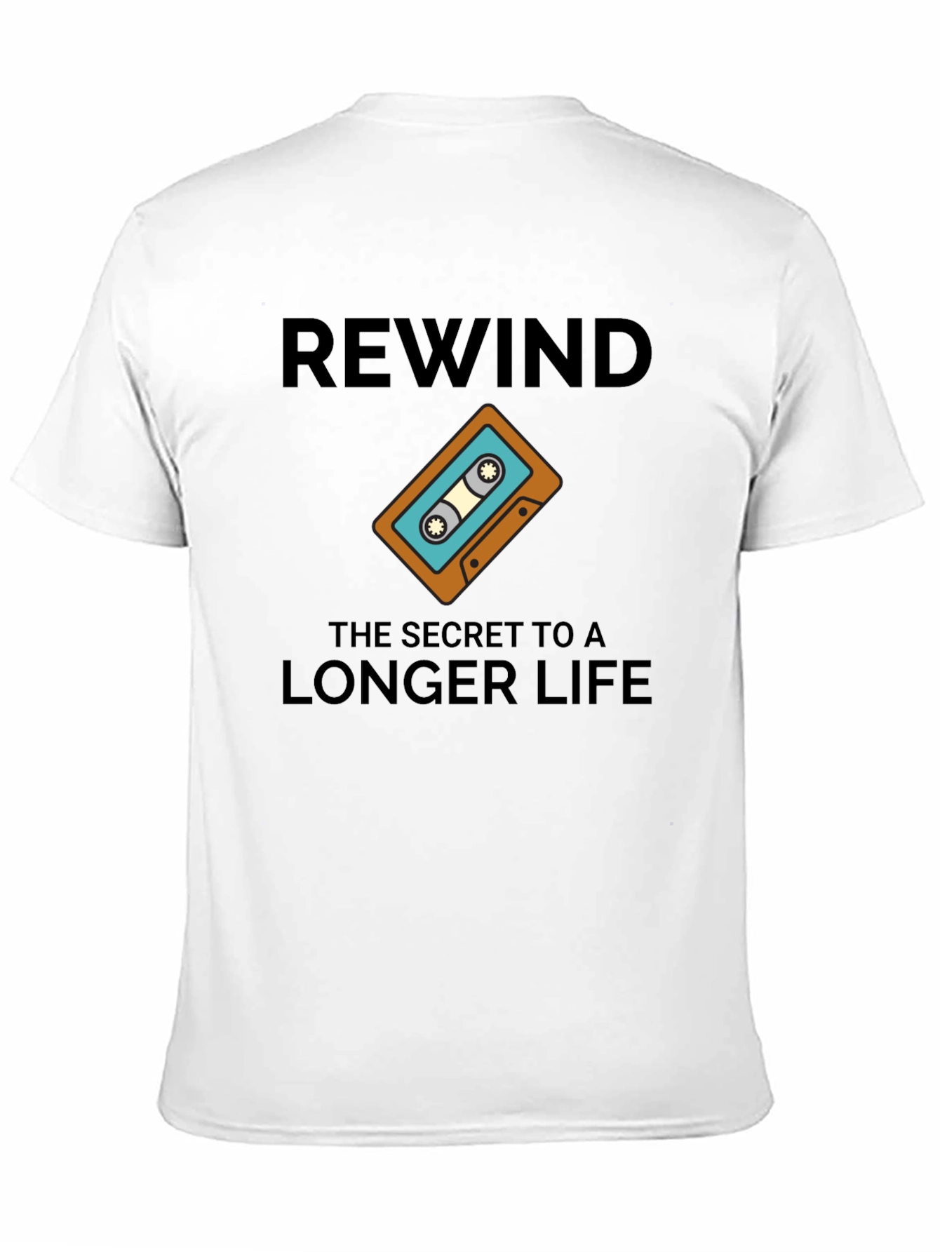 Black Rewind Longer Life Graphic T-Shirt view 11