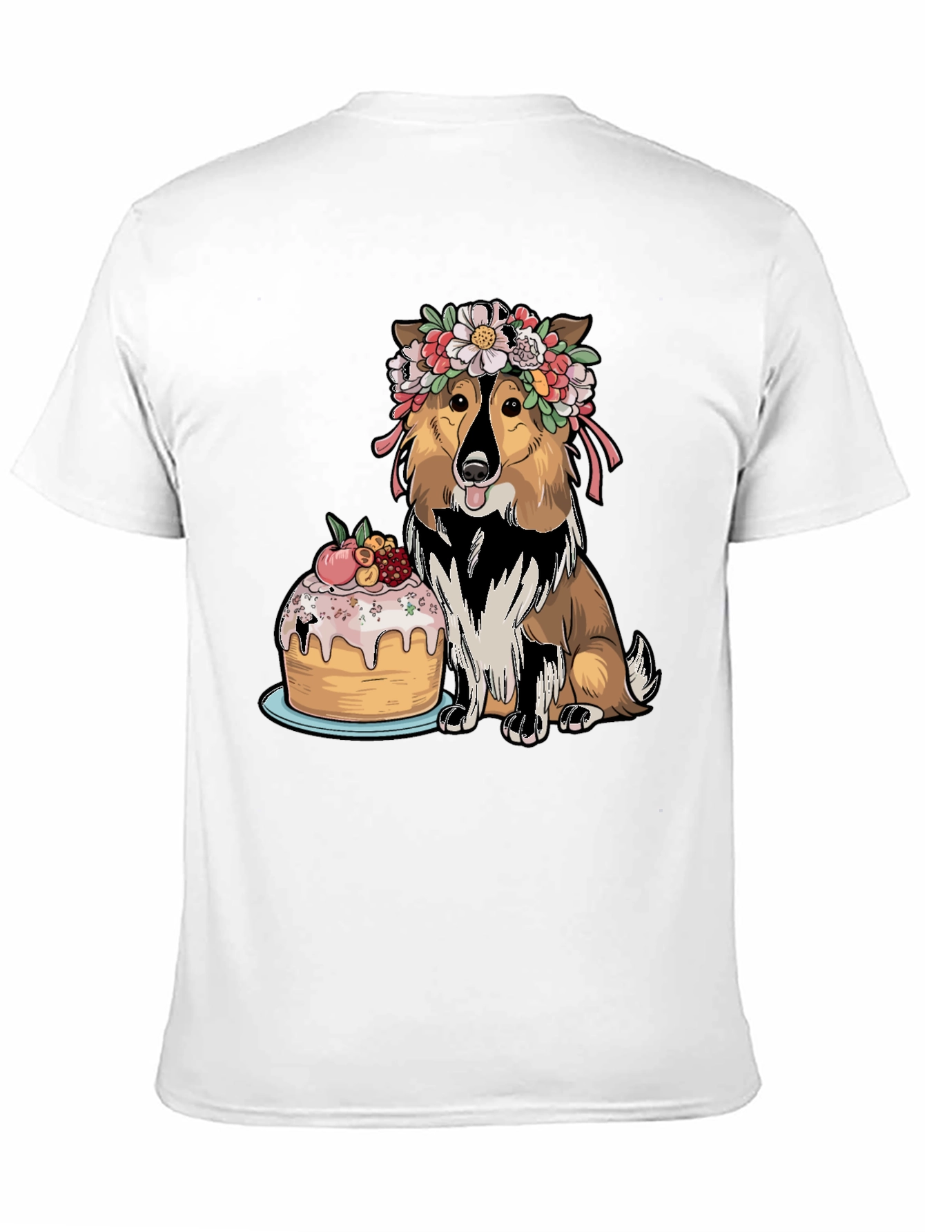 Black Dog with Cake Graphic Tee view 11