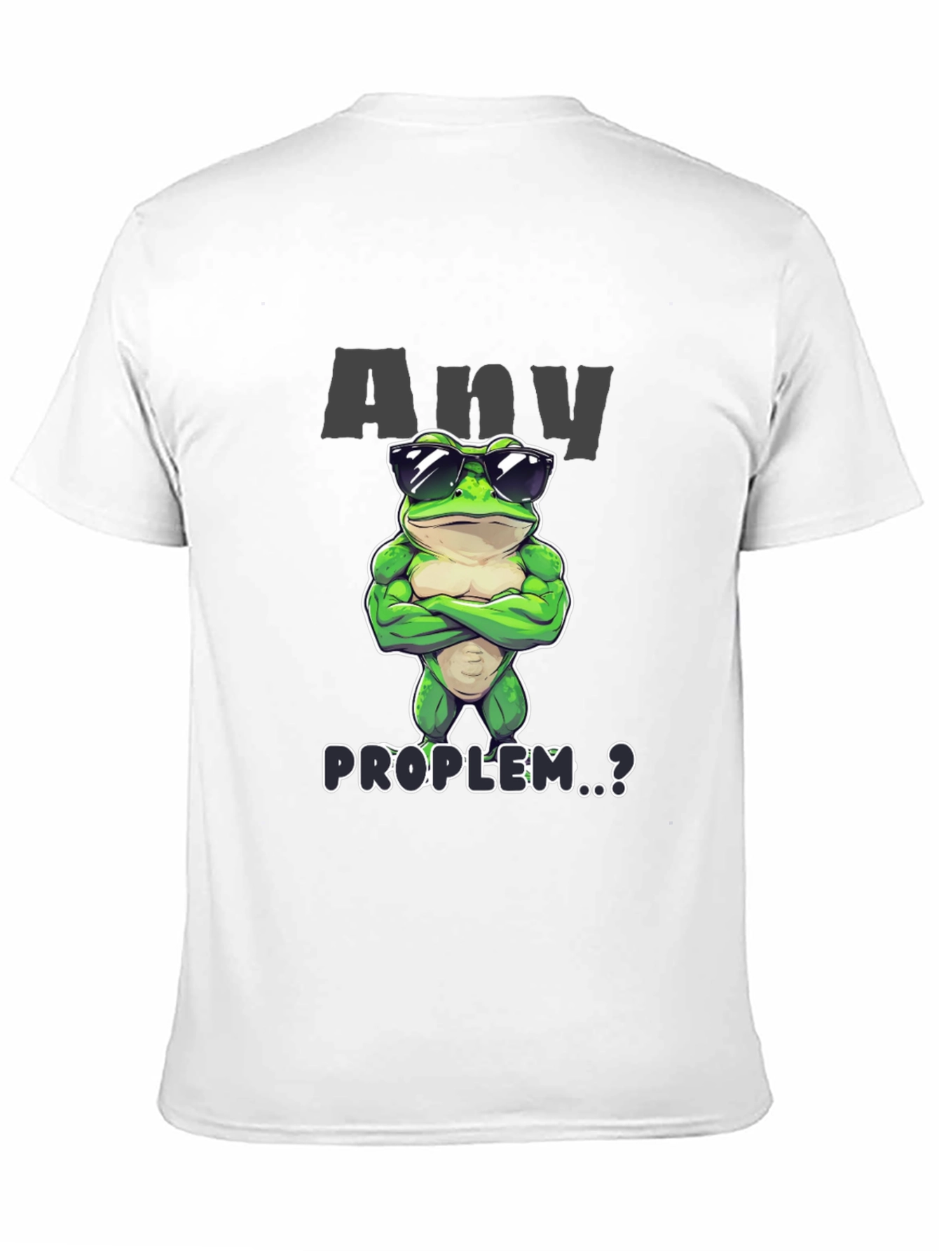 Black Cool Frog Graphic T-Shirt - Any Problem? view 11