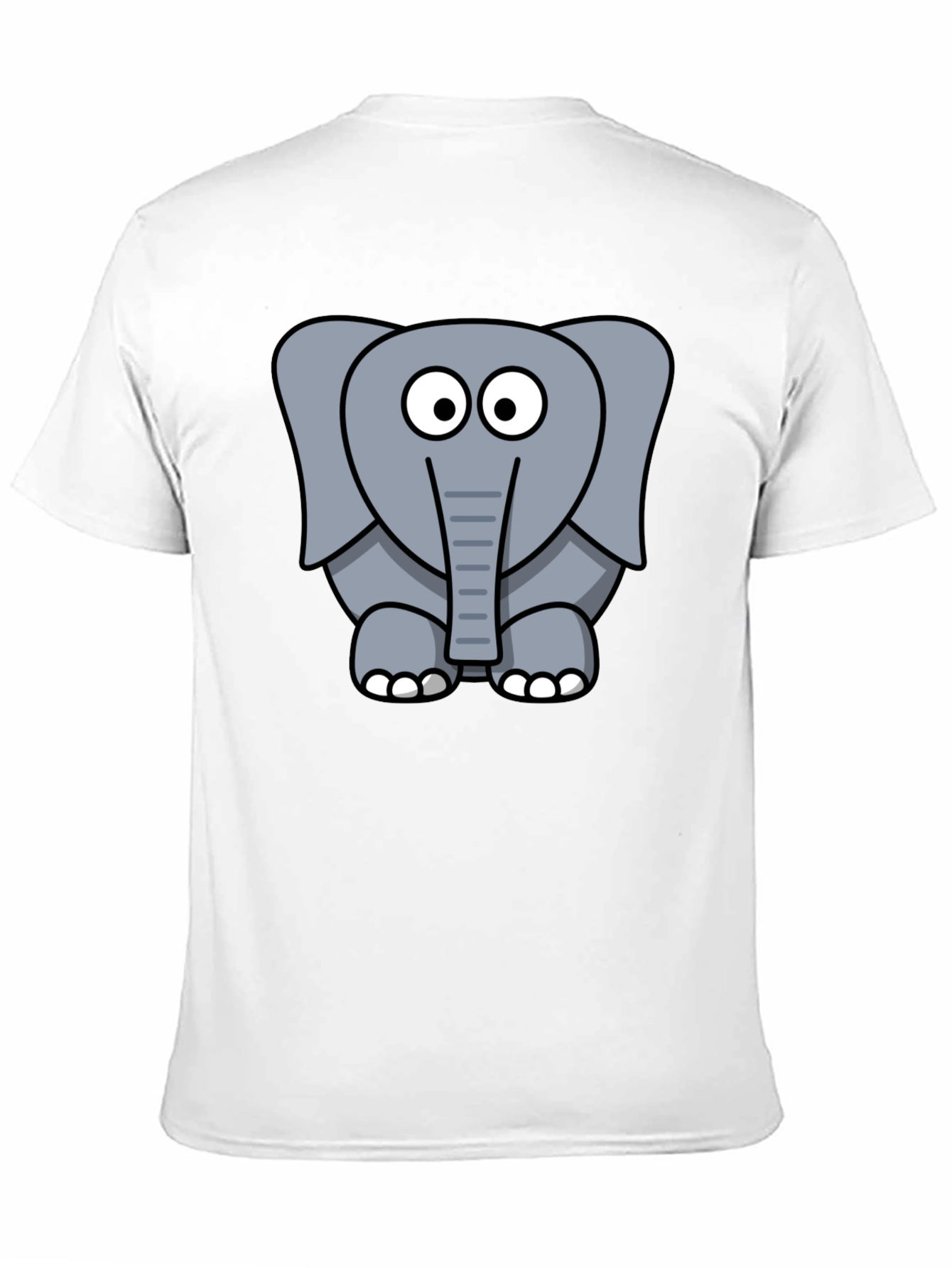 Black Cartoon Elephant Graphic T-Shirt - Unisex Black Tee view 11
