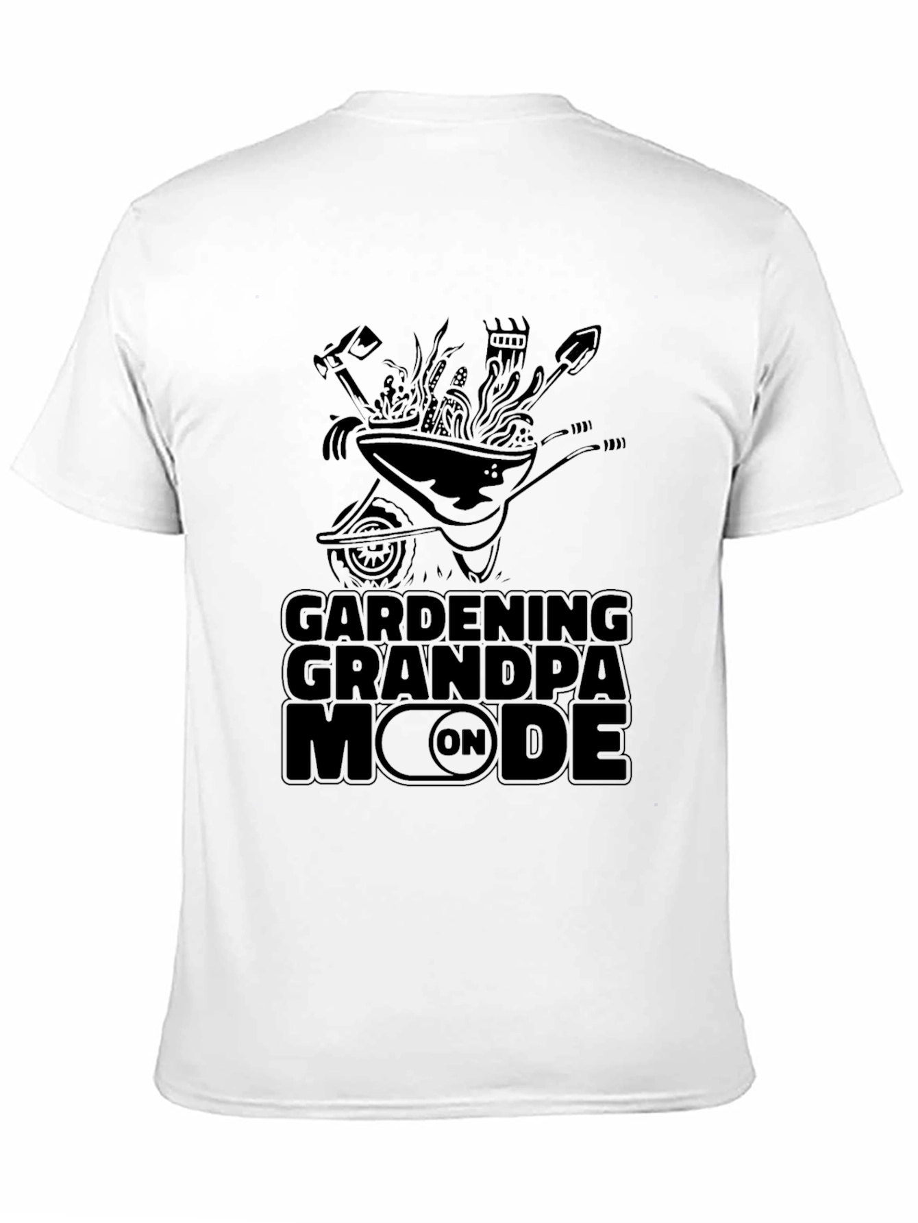 Black Gardening Grandpa Mode On T-Shirt - Black view 11
