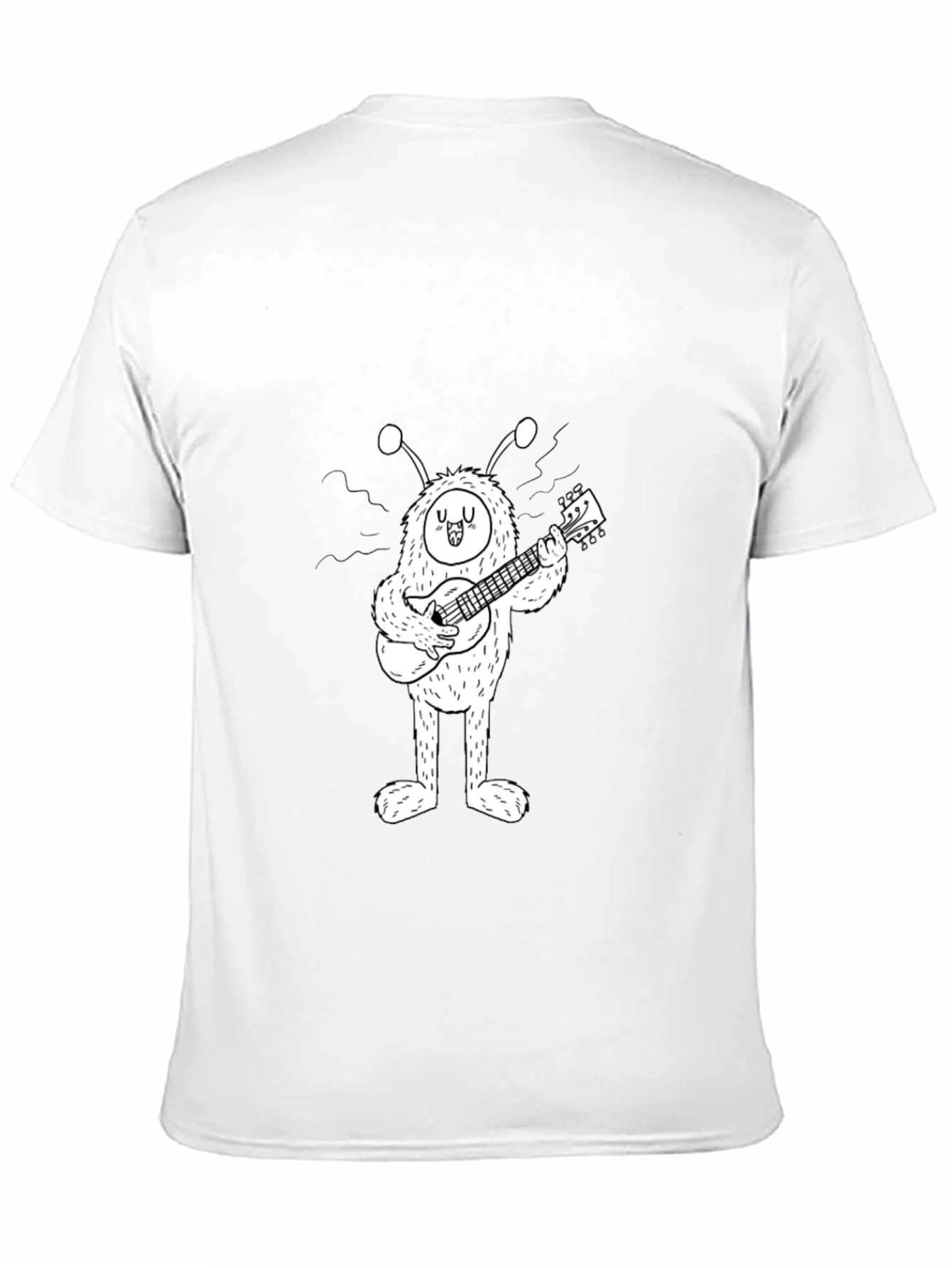 Black Monster Guitar T-Shirt - Black Cotton Tee view 11