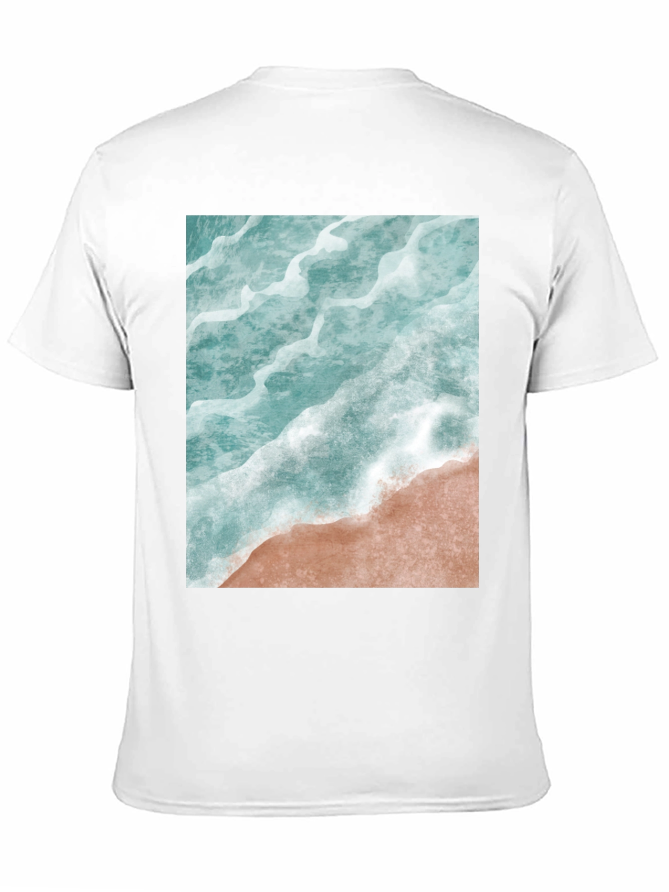 Black Ocean Wave Graphic Tee - Beach Style Black T-Shirt view 11