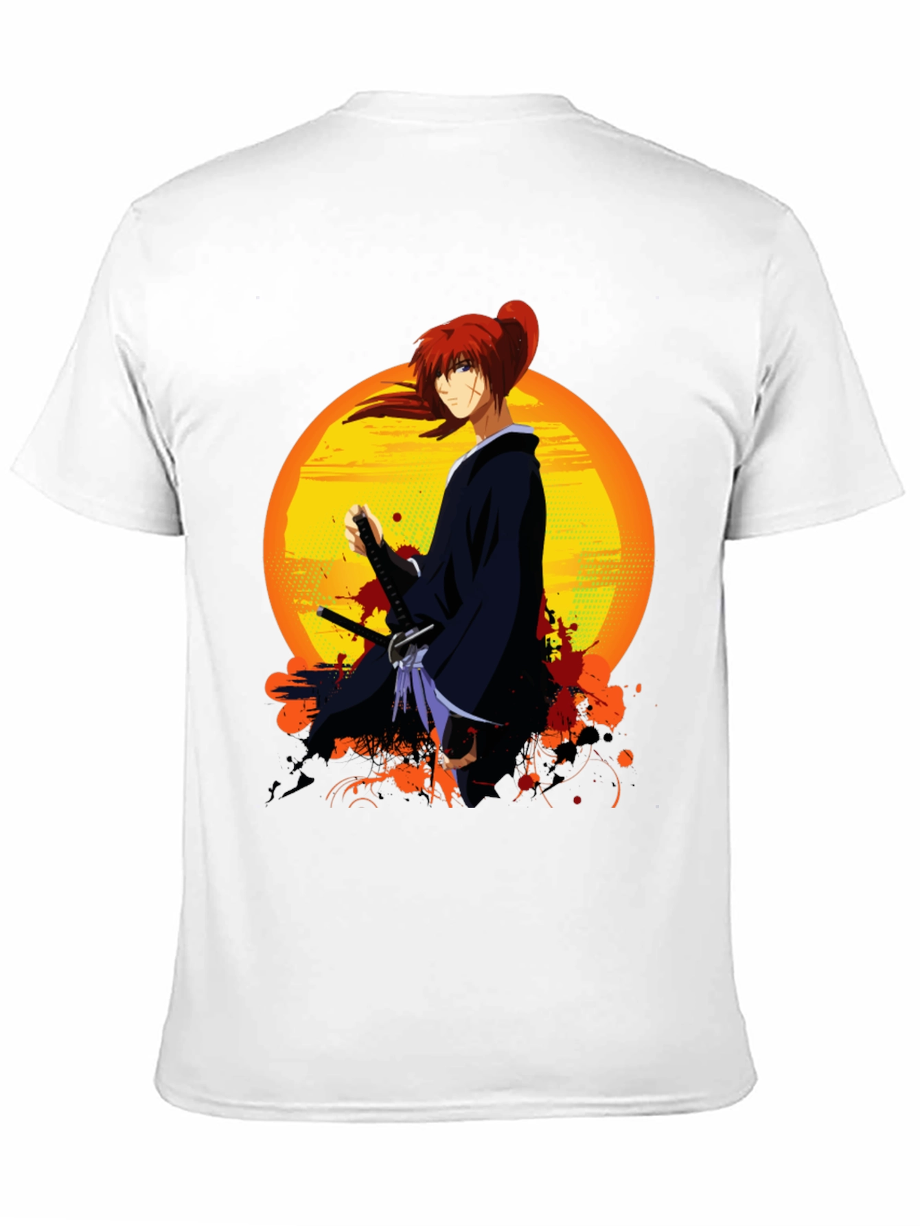 Black Anime Warrior T-Shirt view 11