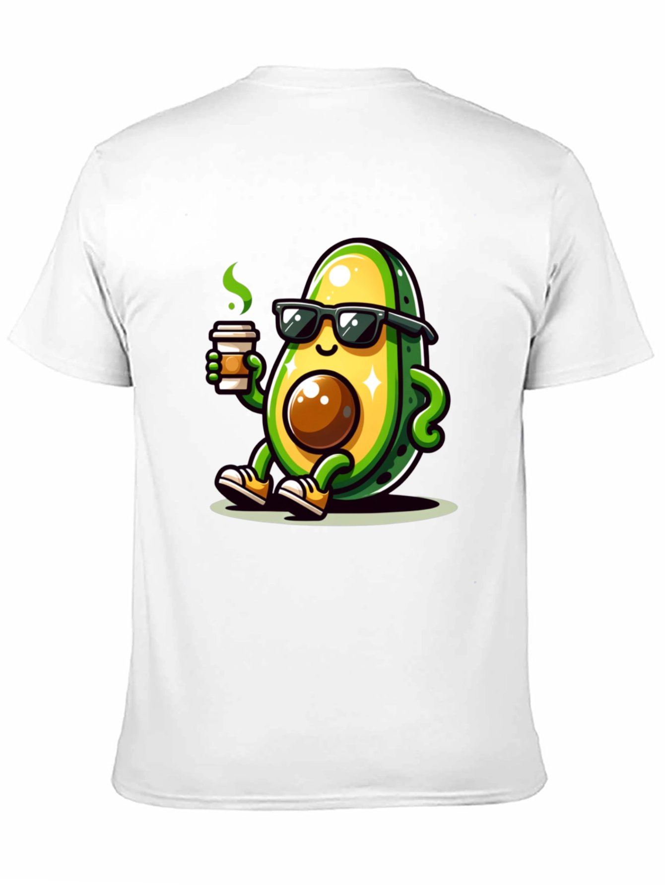 Black Cool Avocado Coffee T-Shirt view 11