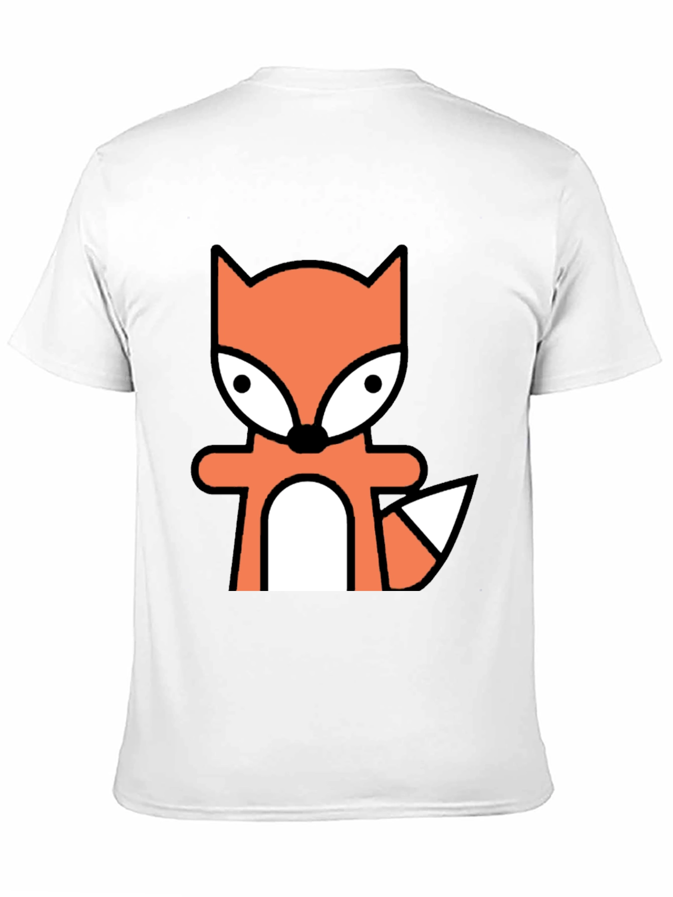 Black Cartoon Fox Graphic Tee - Black Cotton Blend view 11