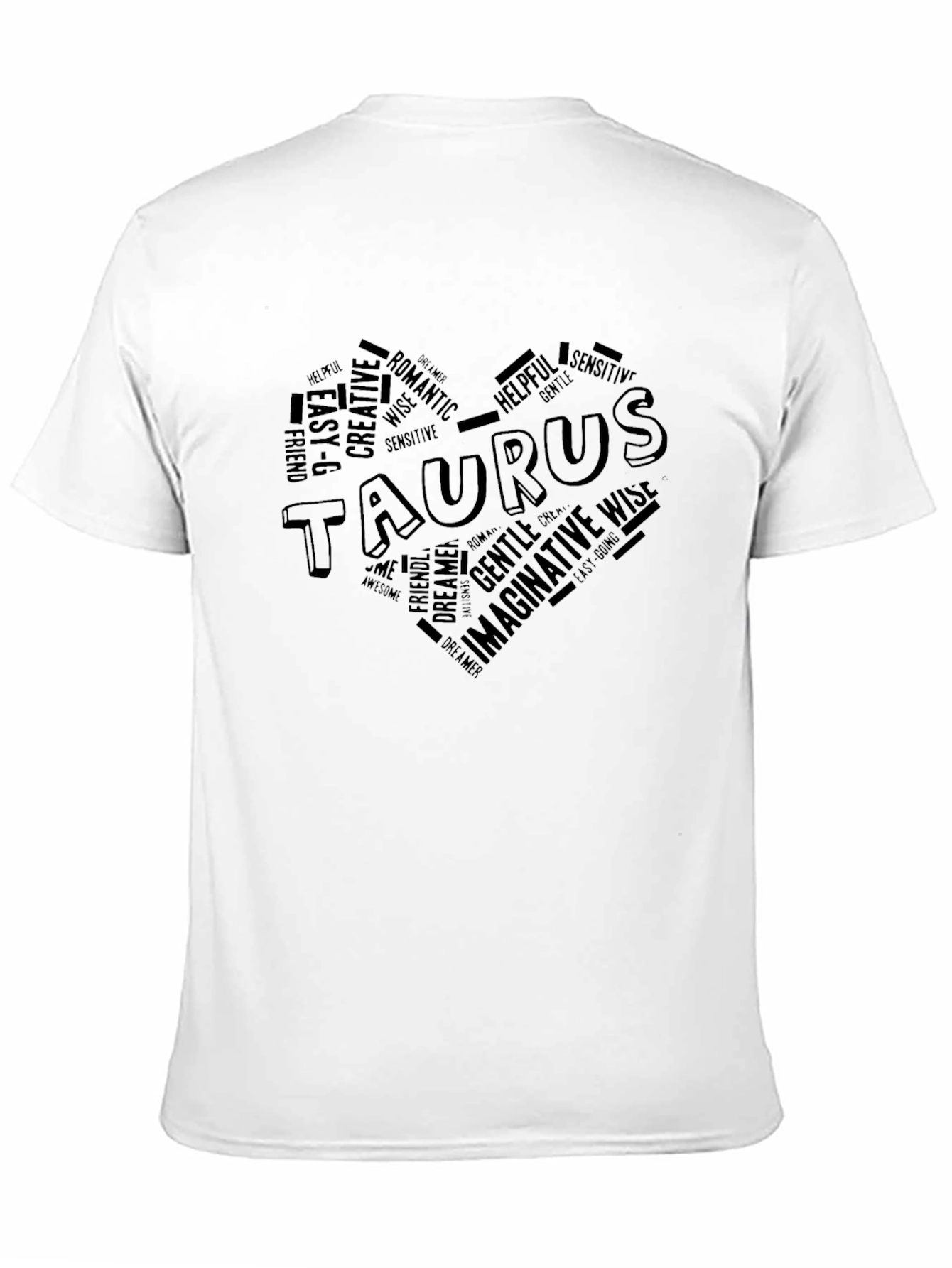 Black Taurus Word Art Tee - Zodiac Sign Shirt view 11
