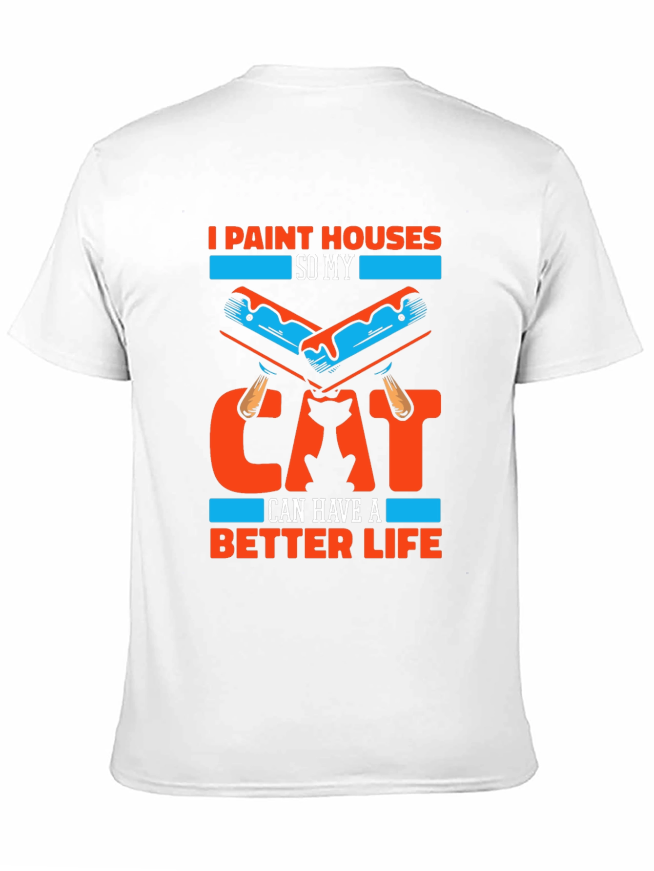 Black Funny Cat Lover Painter T-Shirt view 11