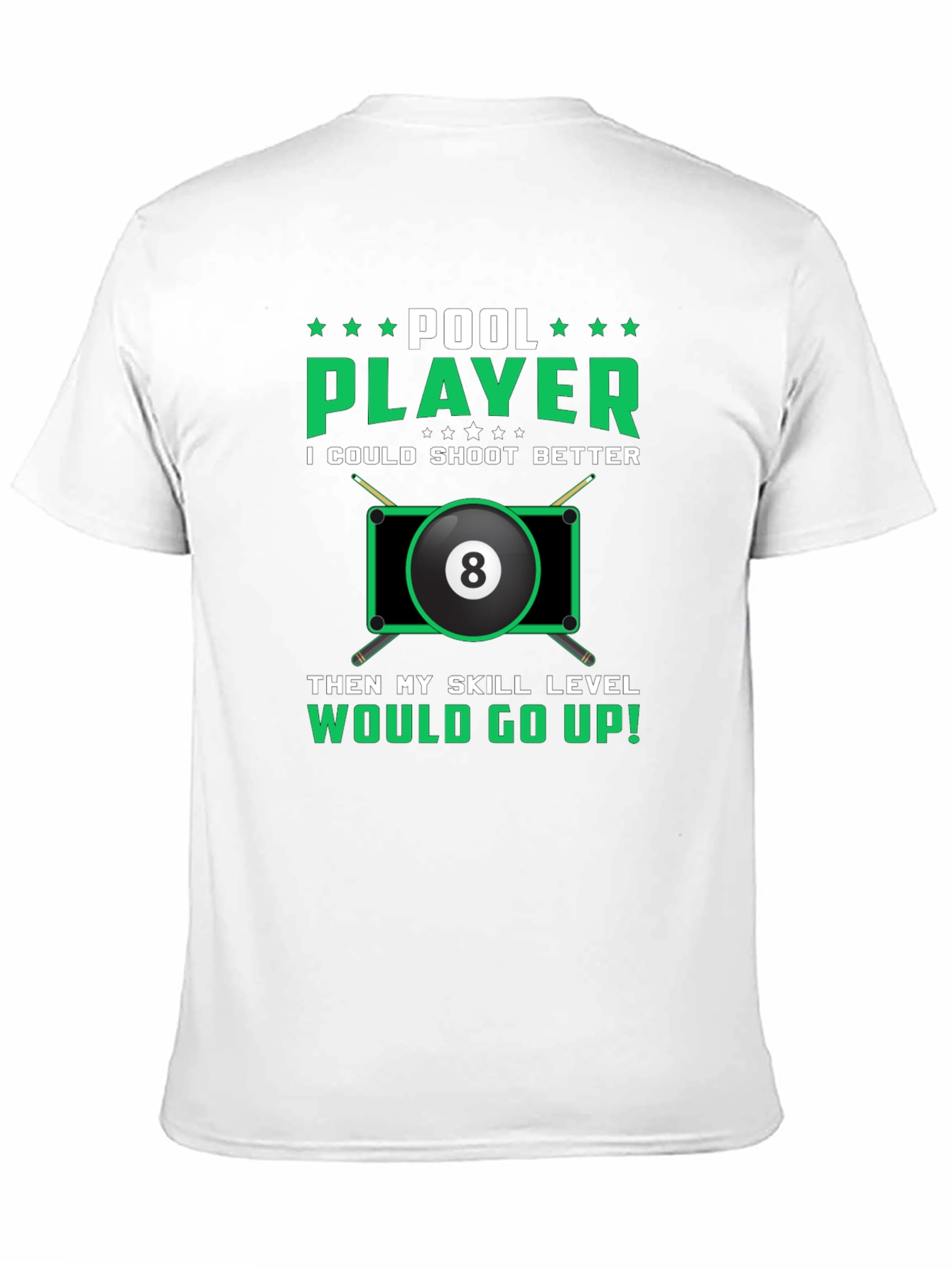 Black Pool Player Graphic Tee - Billiards Humor T-Shirt view 11