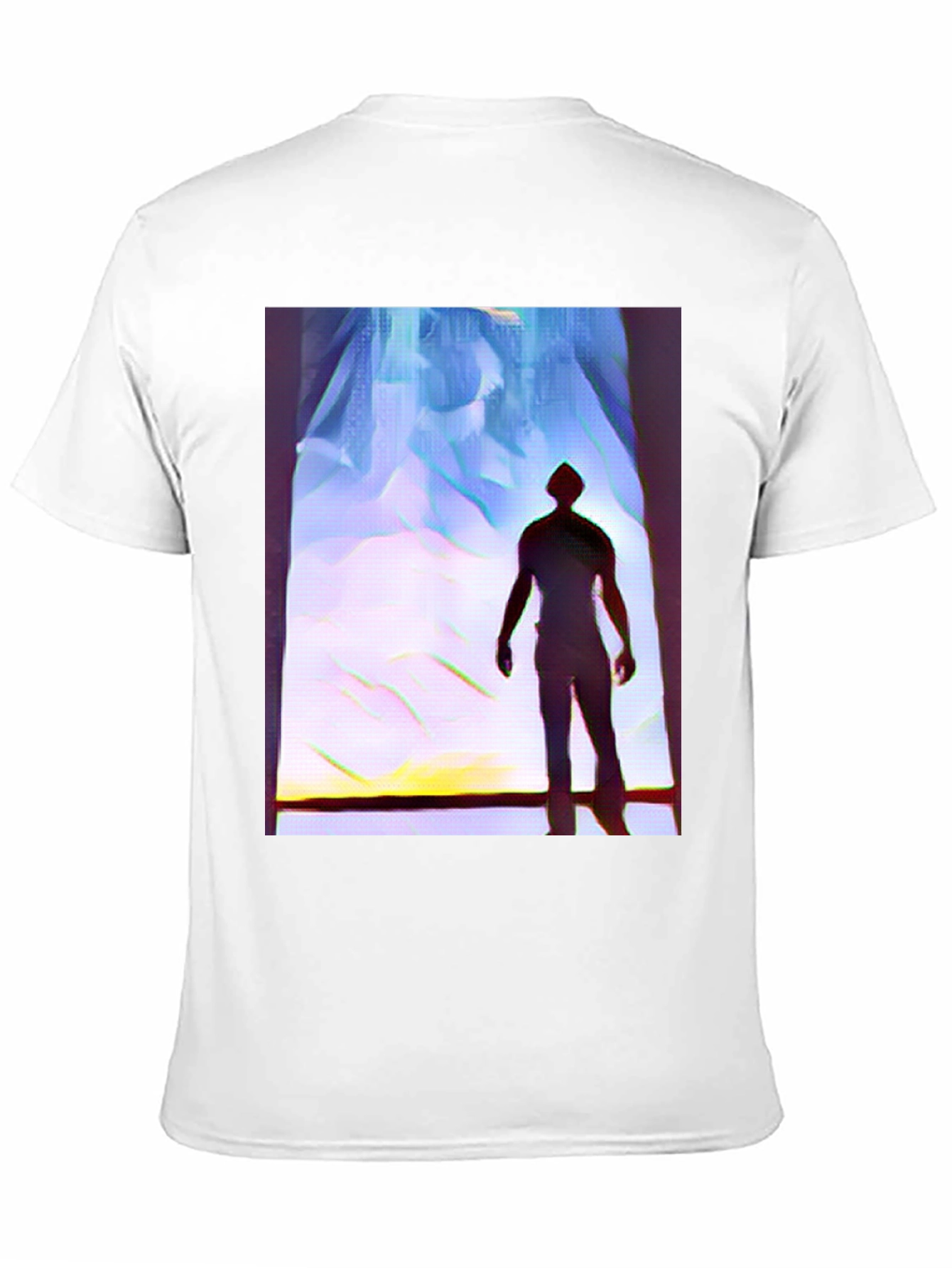 Black Silhouette Man Graphic Tee - Black Cotton Blend view 11