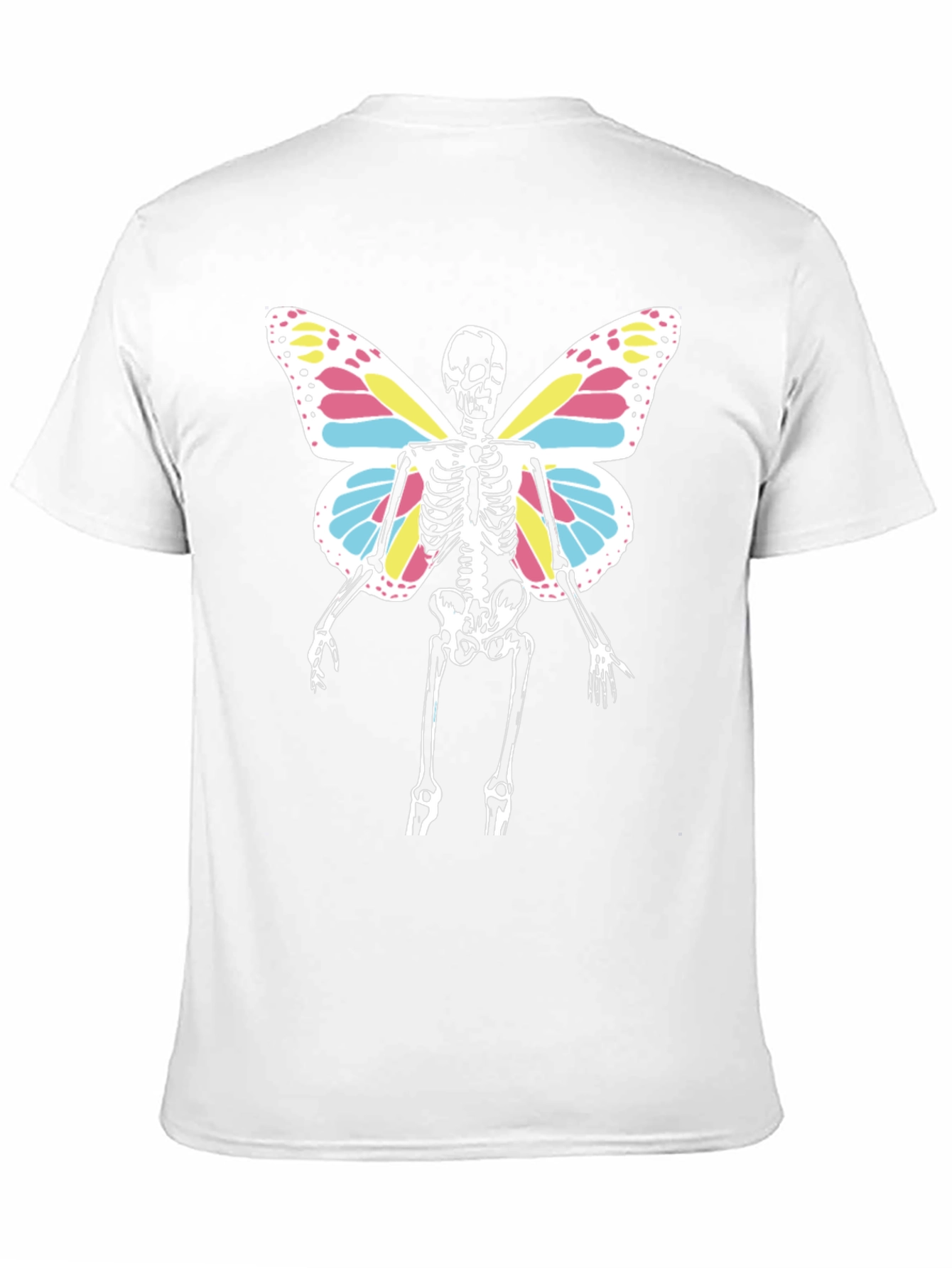 Black Skeleton Butterfly Wings T-Shirt - Black Tee view 11