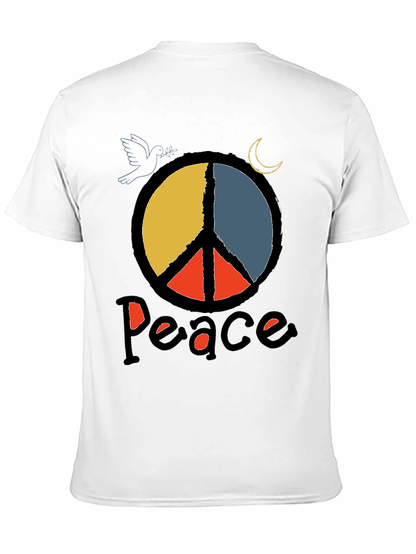 Black Peace Symbol Graphic Tee - Black Crewneck T-Shirt view 11