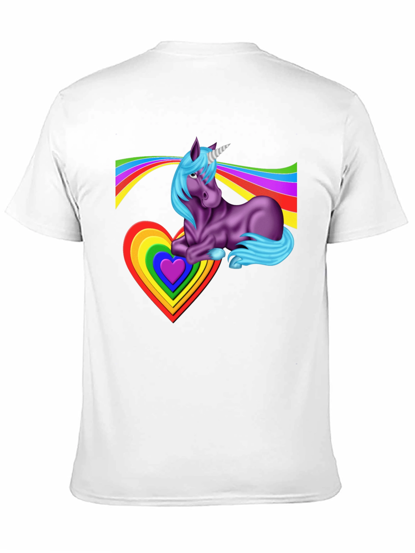 Black Rainbow Unicorn Heart T-Shirt - Fun & Unique Graphic Tee view 11