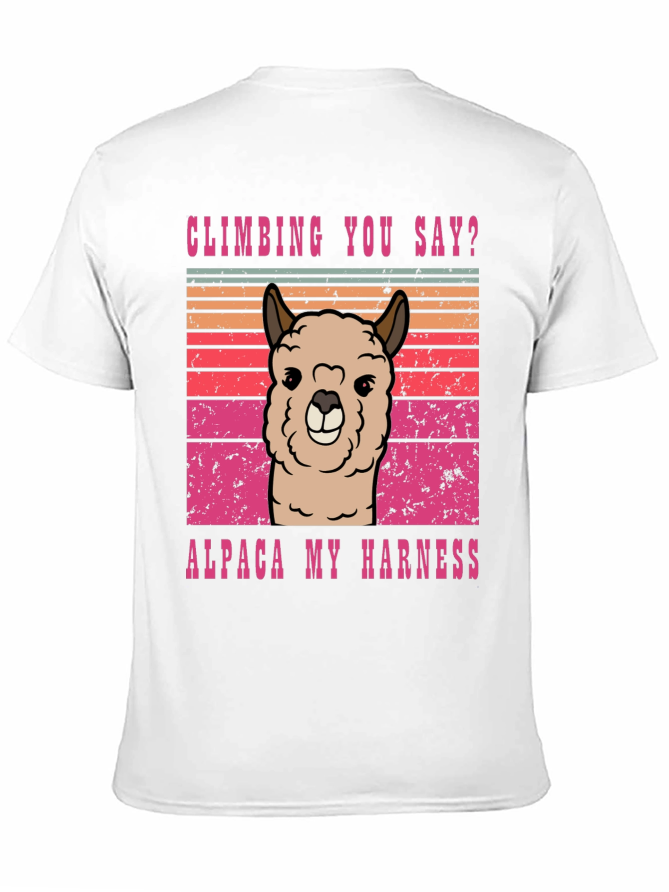 Black Climbing Alpaca T-Shirt - Alpaca My Harness view 11