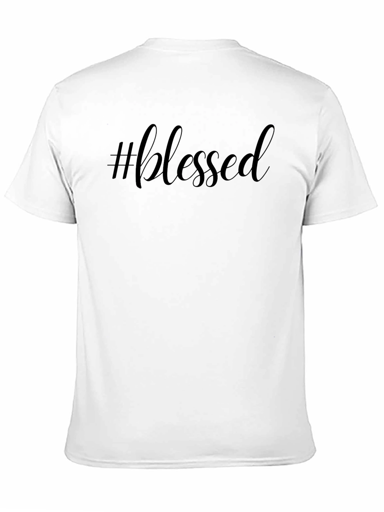 Black #blessed Black Crew Neck Short Sleeve T-Shirt view 11