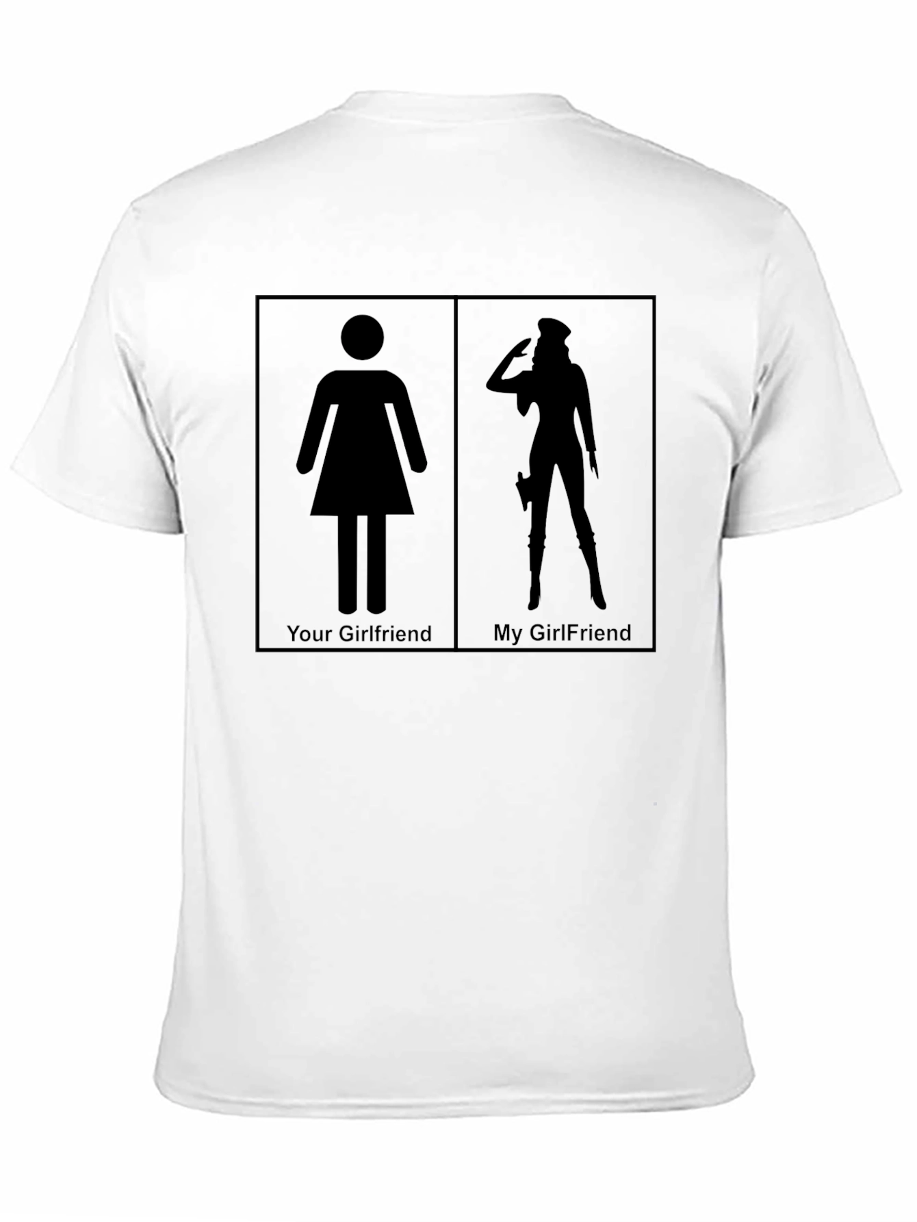 Black Humorous "Your Girlfriend vs My Girlfriend" Graphic Tee view 11