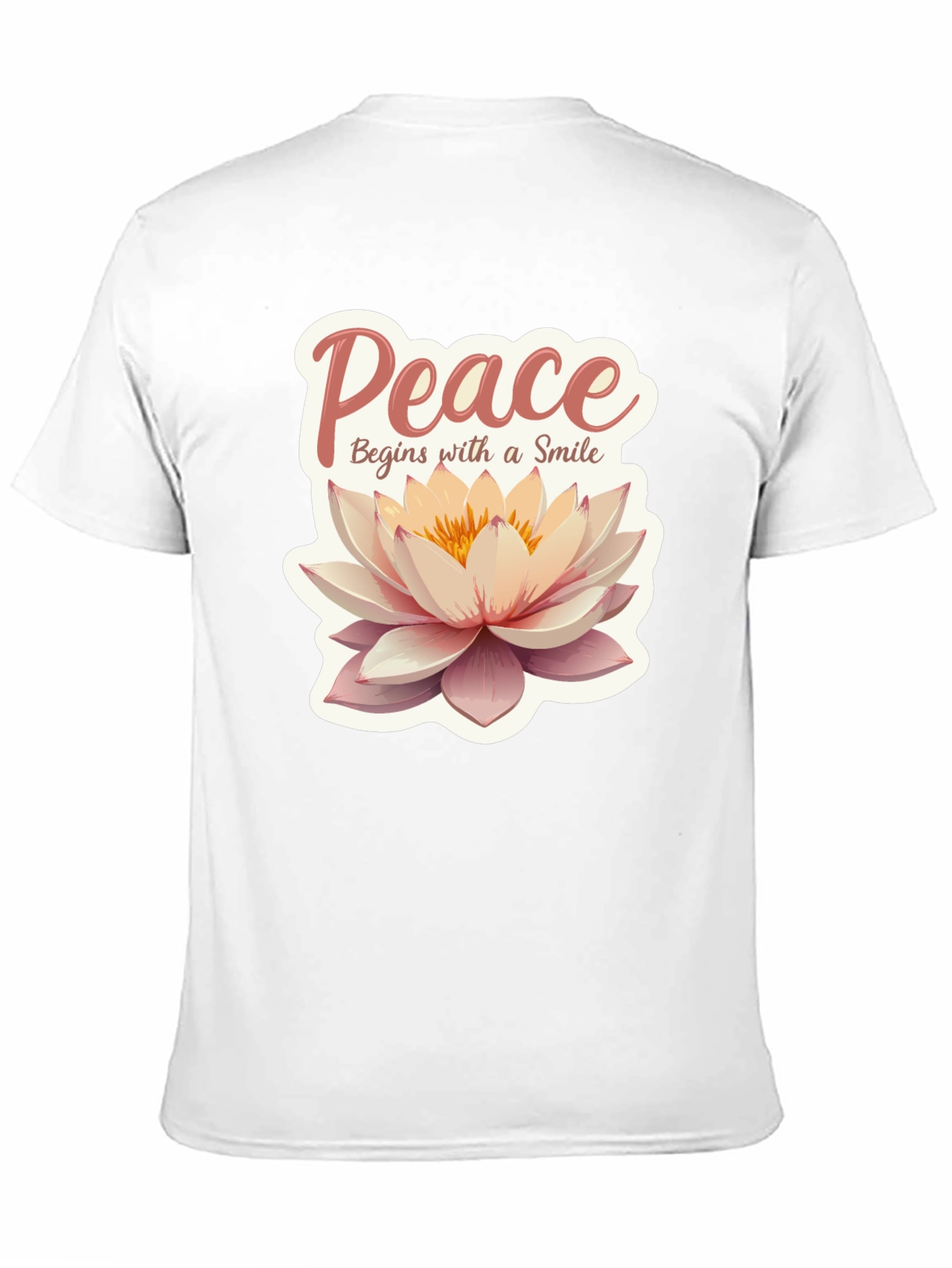 Black Peace Begins With a Smile Lotus Flower Graphic Tee view 11