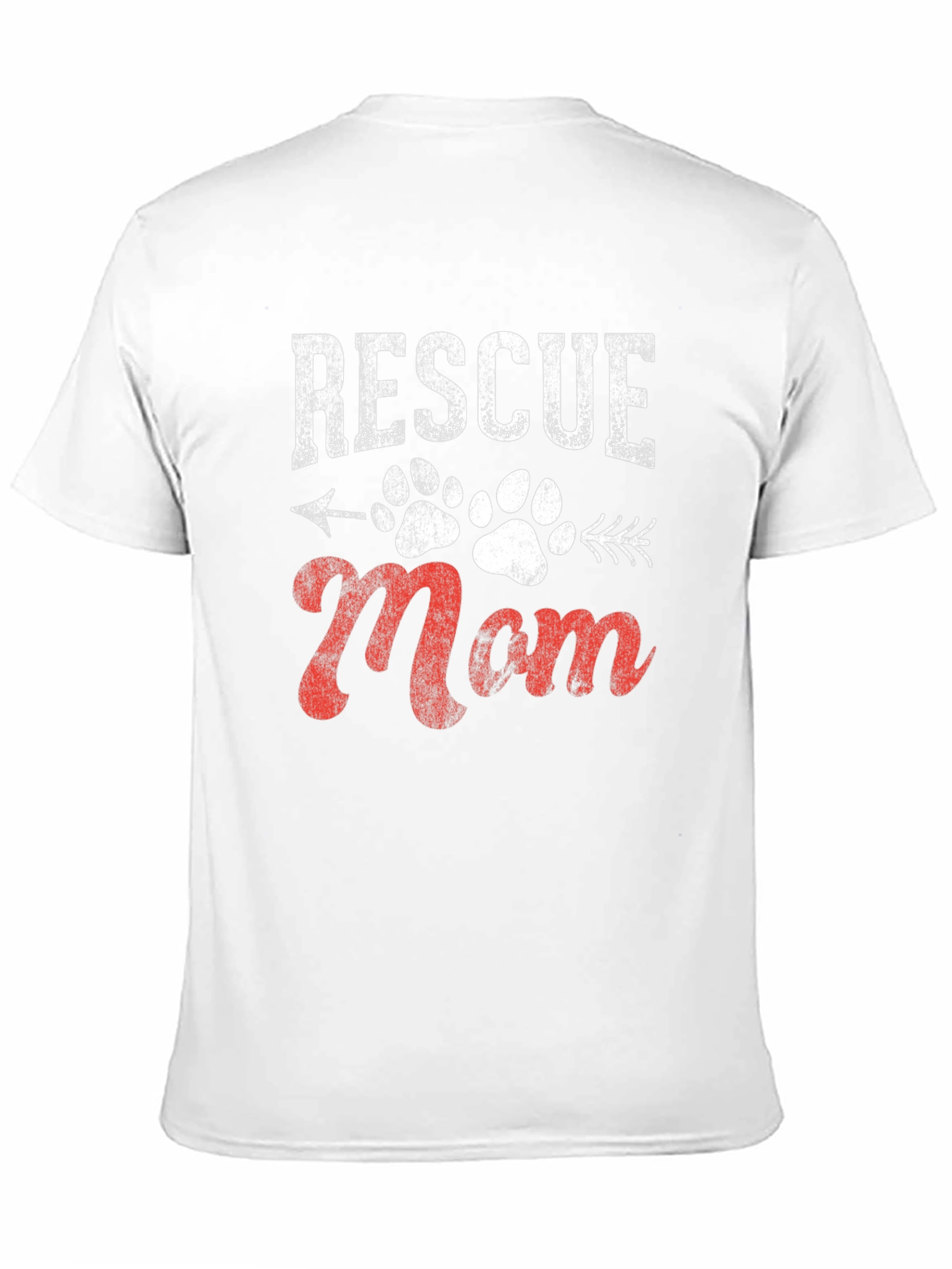 Black Rescue Mom Graphic Tee - Dog Paw Print view 11